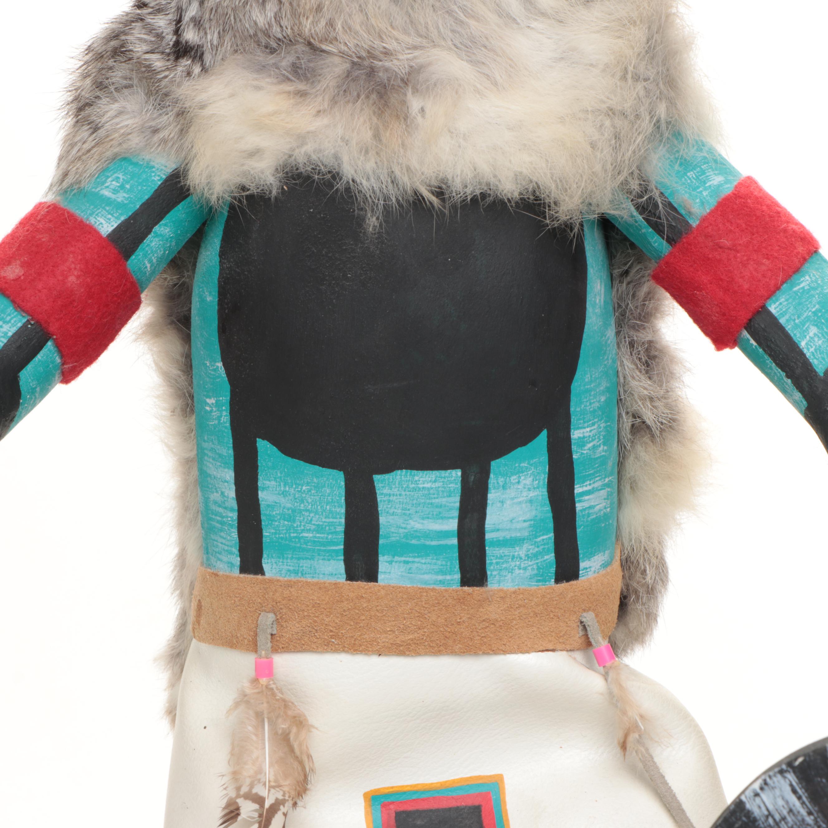 36" Artist Signed Hopi Owl Kachina, Late 20th Century