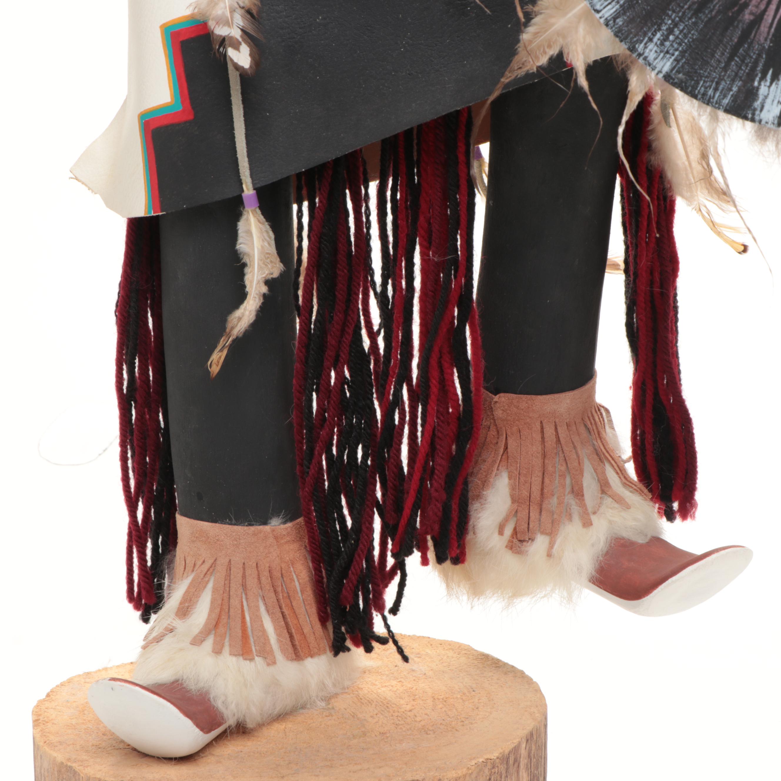 36" Artist Signed Hopi Owl Kachina, Late 20th Century