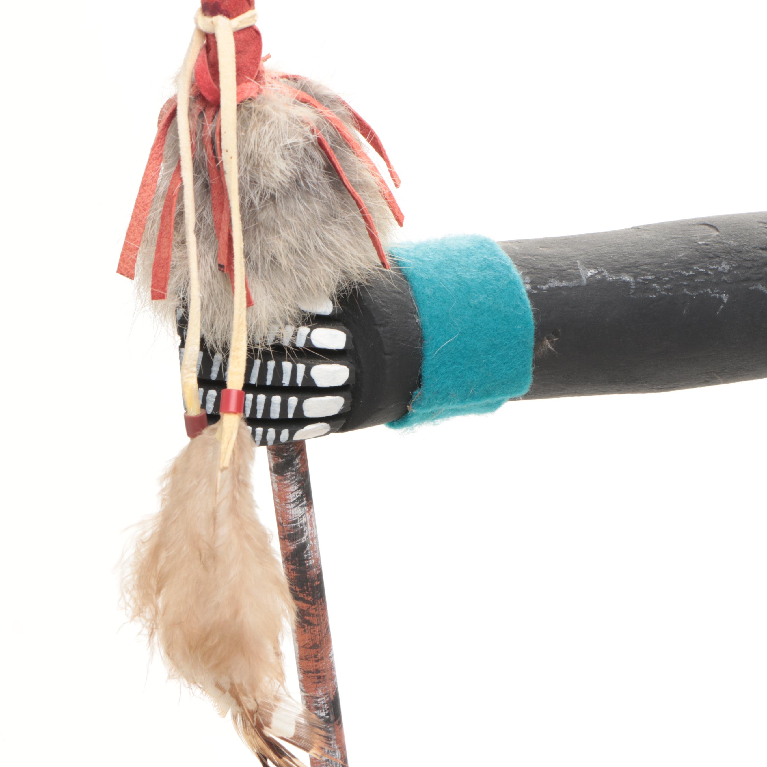 36" Artist Signed Hopi Owl Kachina, Late 20th Century