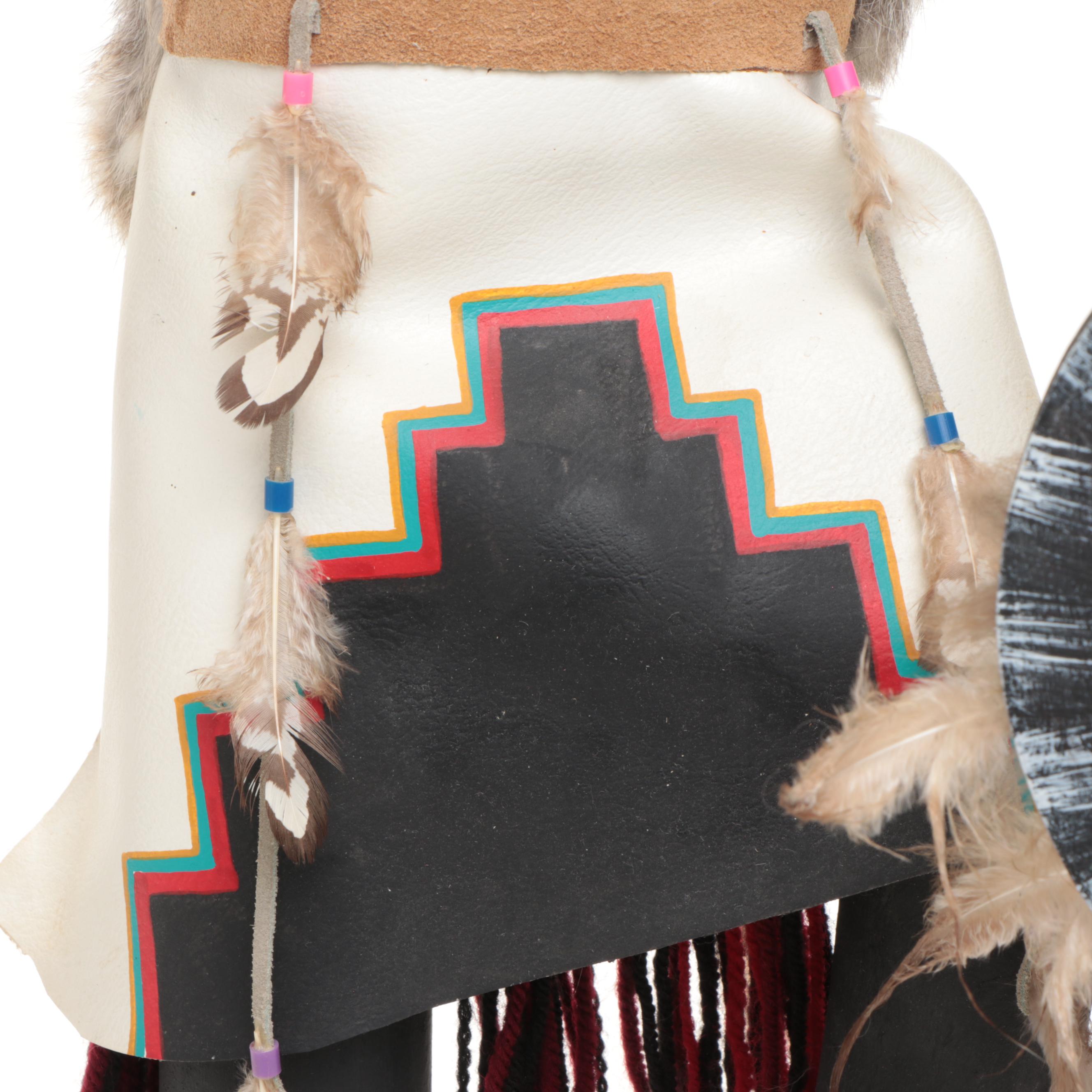 36" Artist Signed Hopi Owl Kachina, Late 20th Century