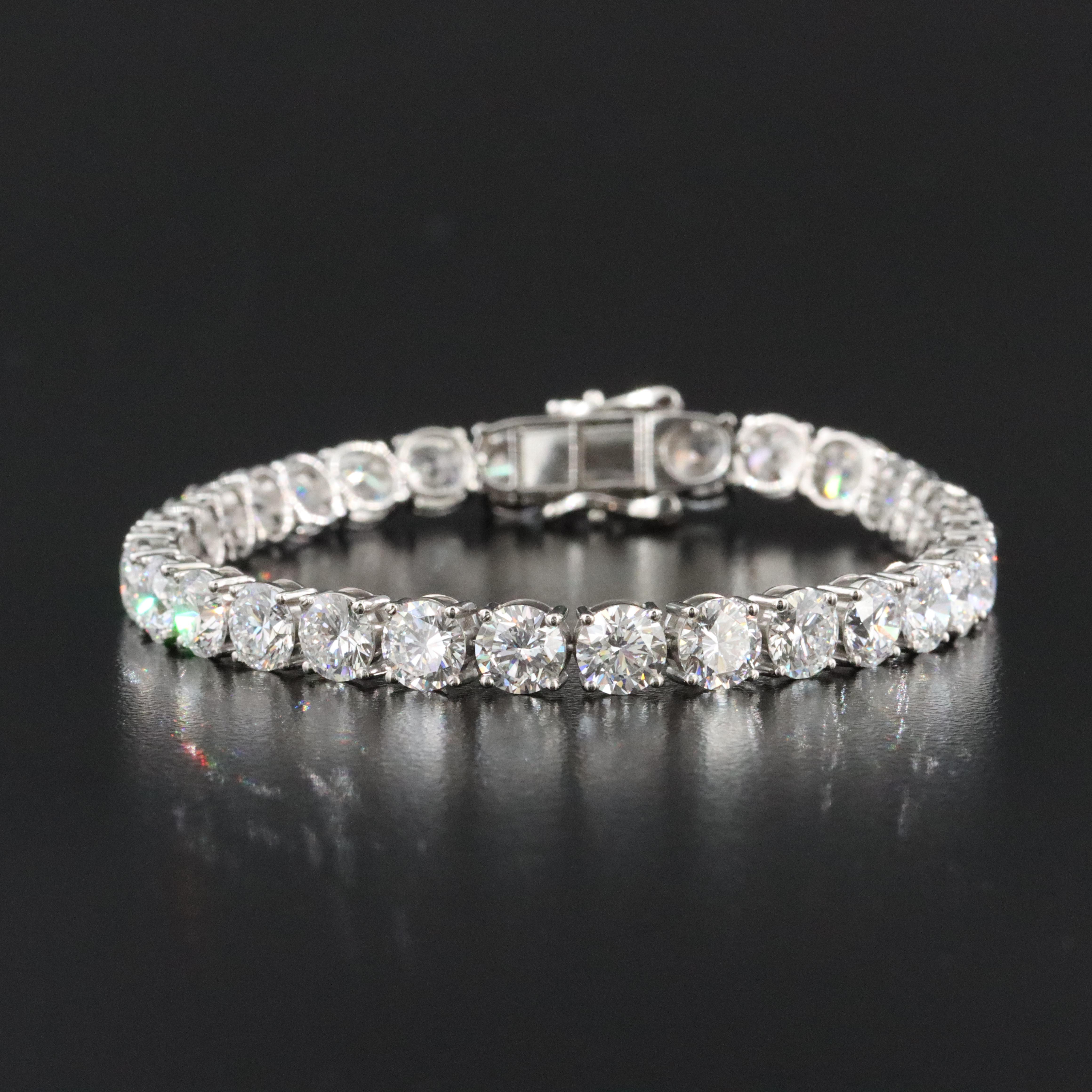 Platinum 21.72 CTW Lab Grown Diamond Line Bracelet