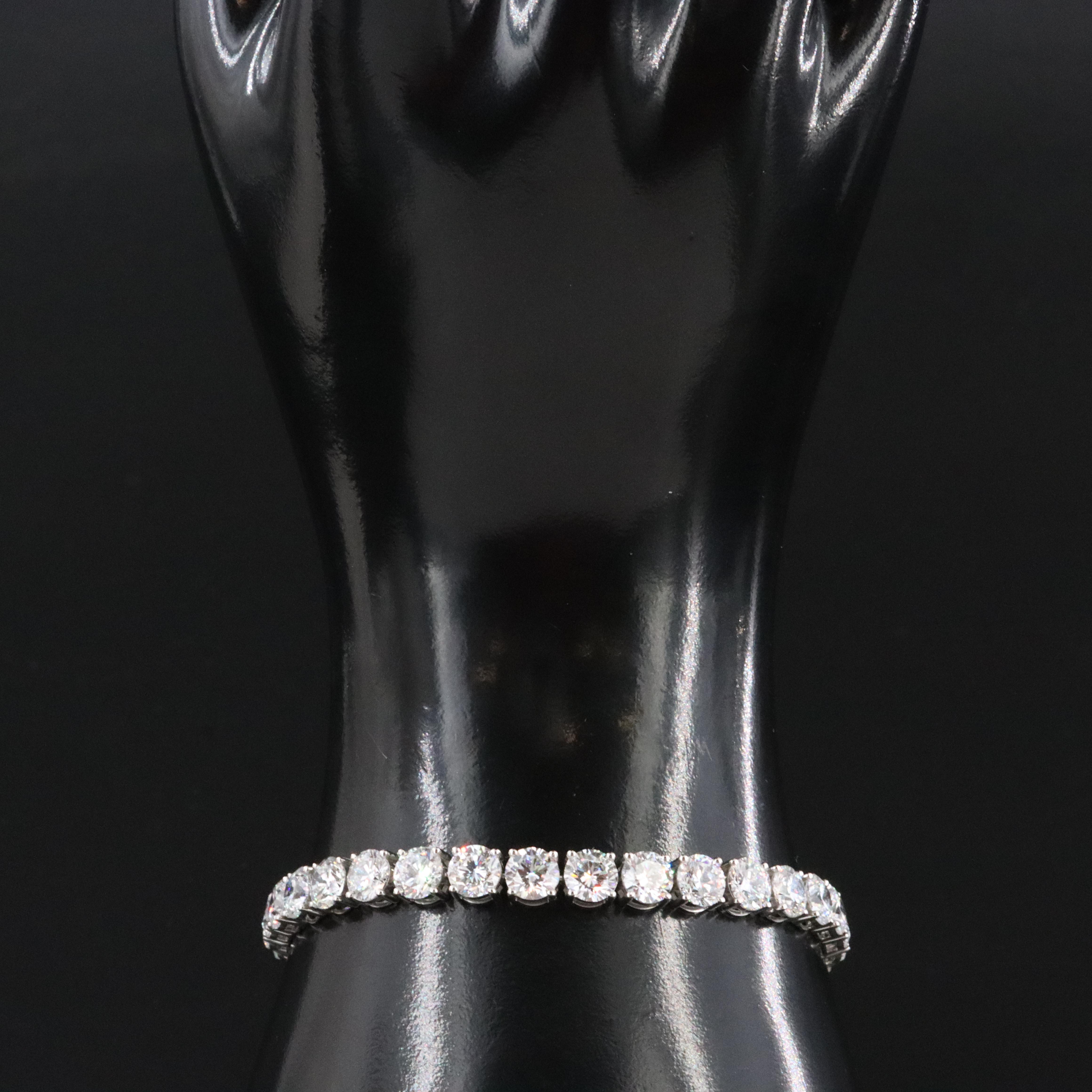 Platinum 21.72 CTW Lab Grown Diamond Line Bracelet