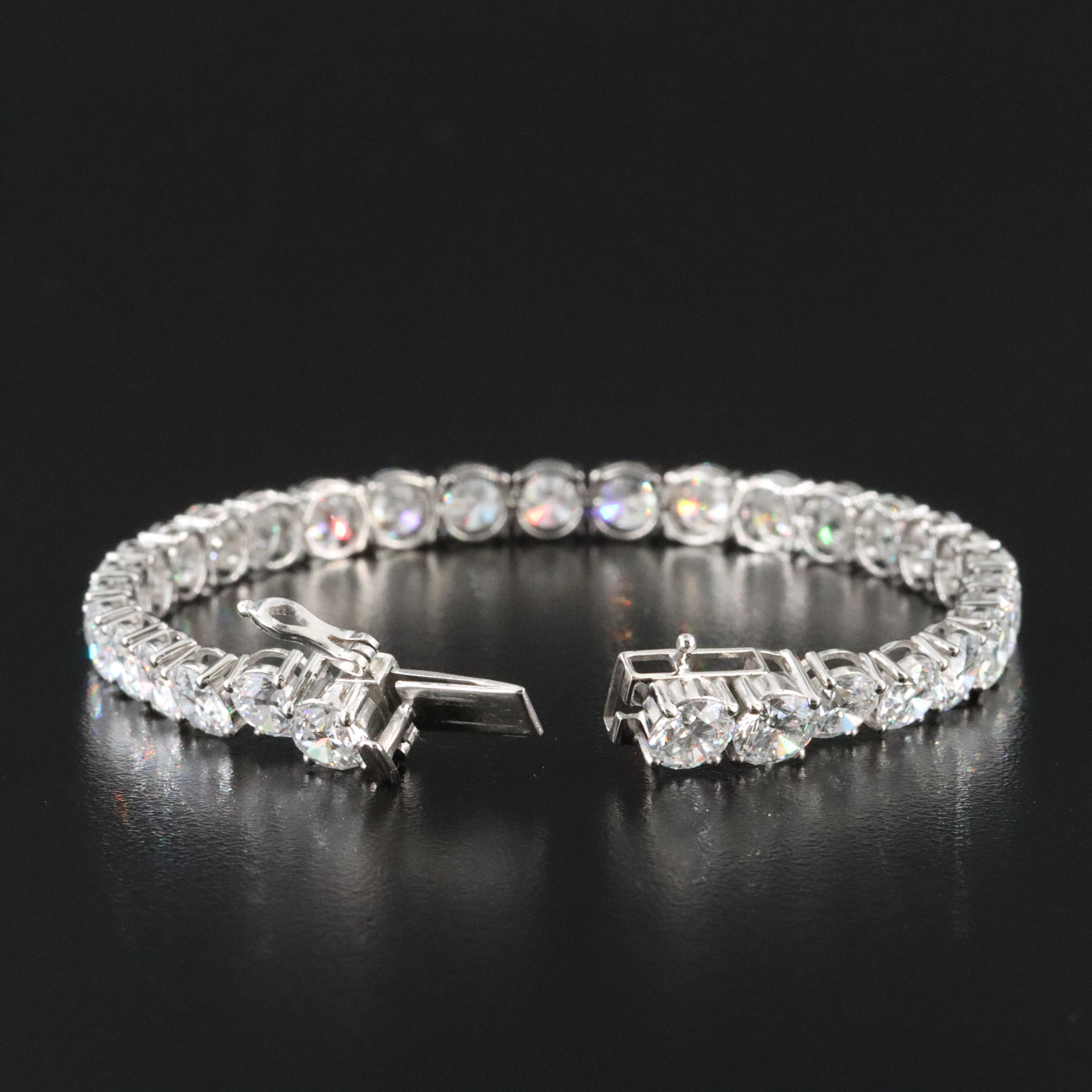 Platinum 21.72 CTW Lab Grown Diamond Line Bracelet