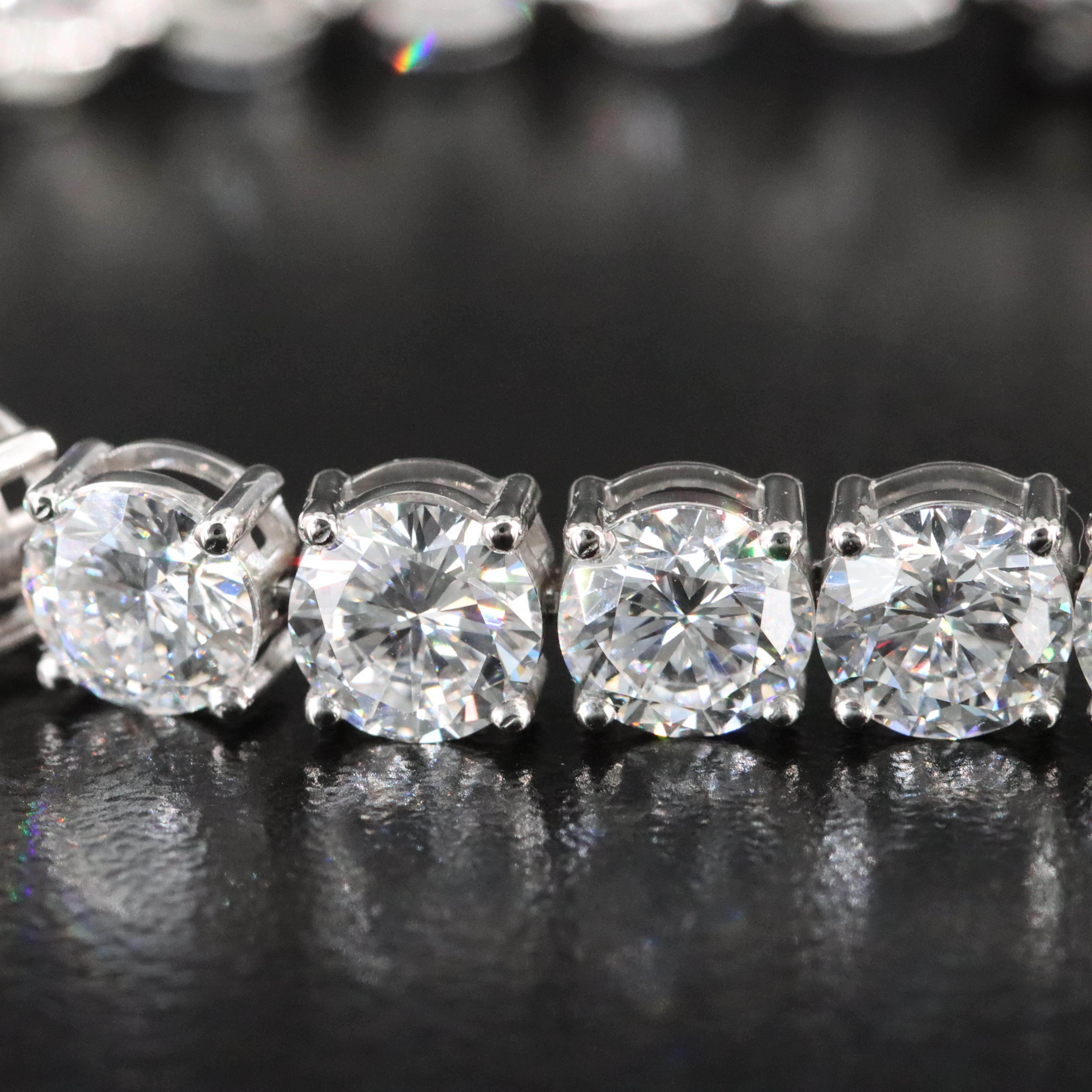 Platinum 21.72 CTW Lab Grown Diamond Line Bracelet