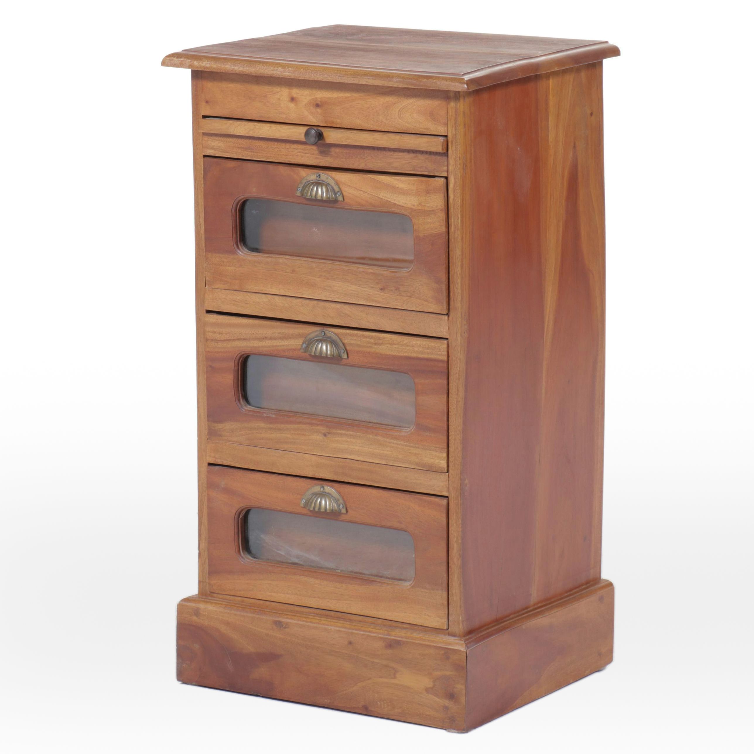 Three-Drawer Haberdasher's Chest with Glass Front Drawers