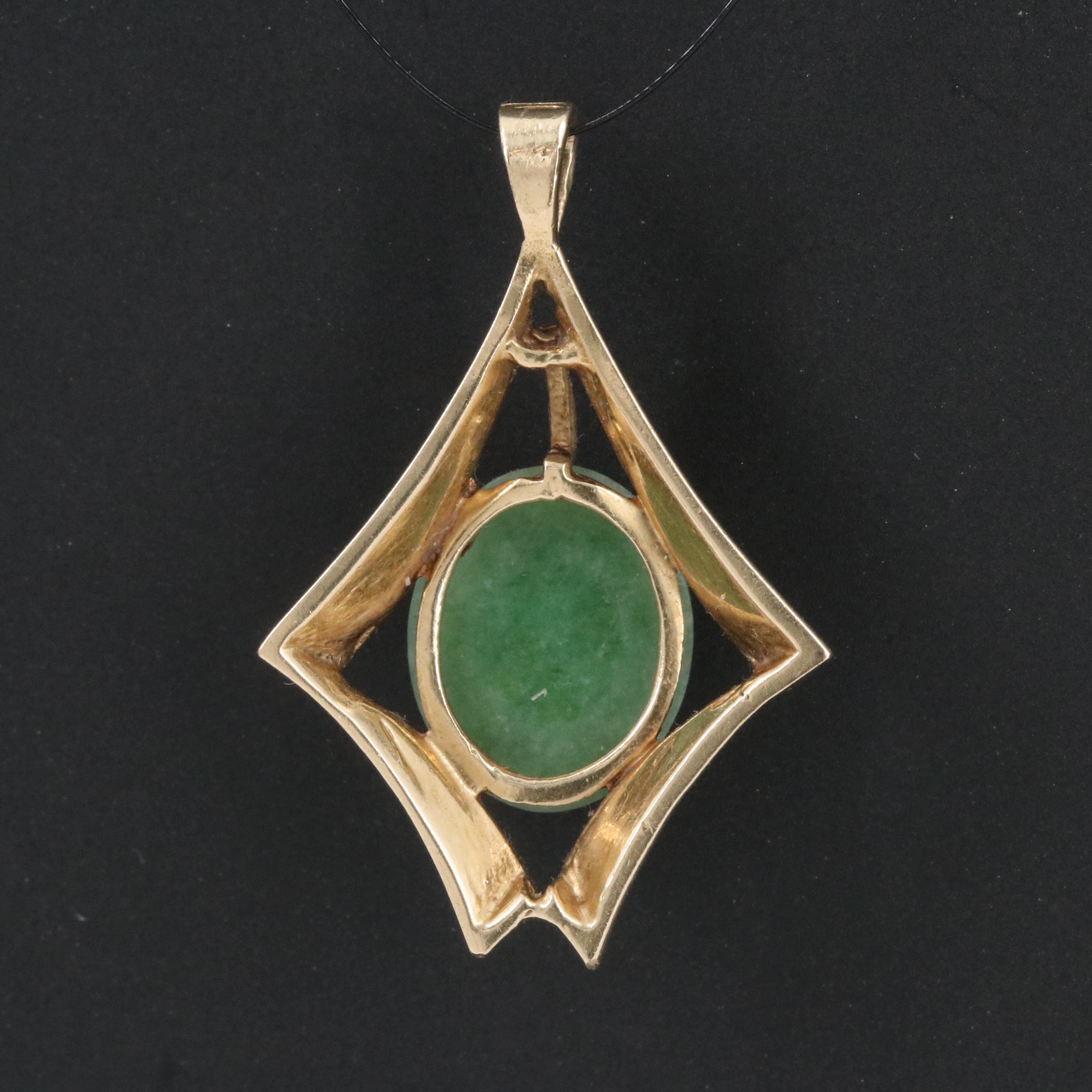 Vintage 14K Jadeite Pendant