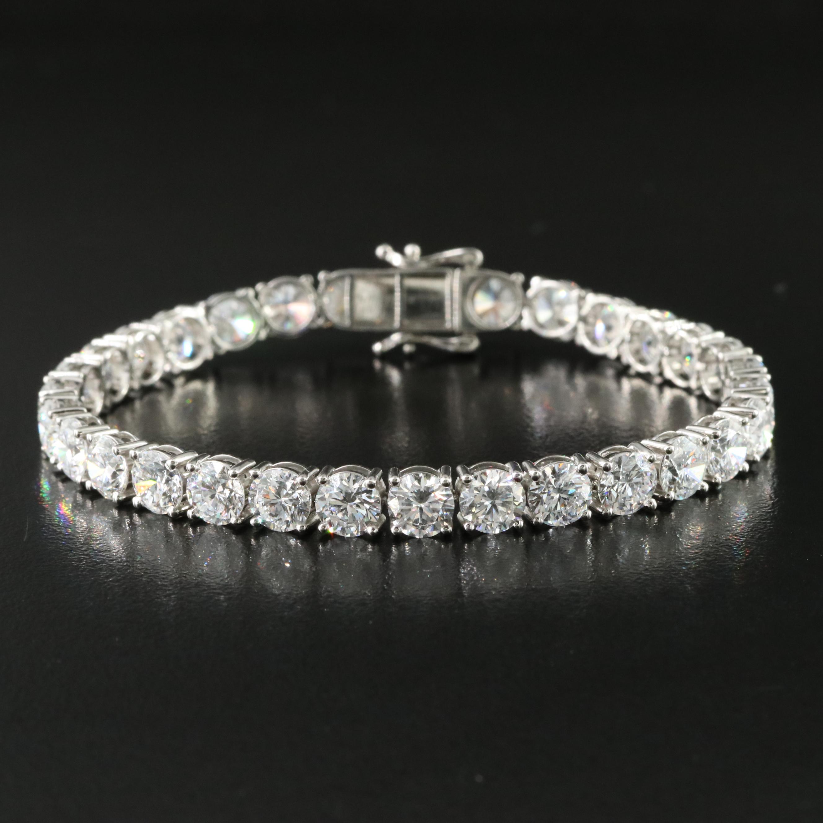 Platinum 18.85 CTW Lab Grown Diamond Line Bracelet