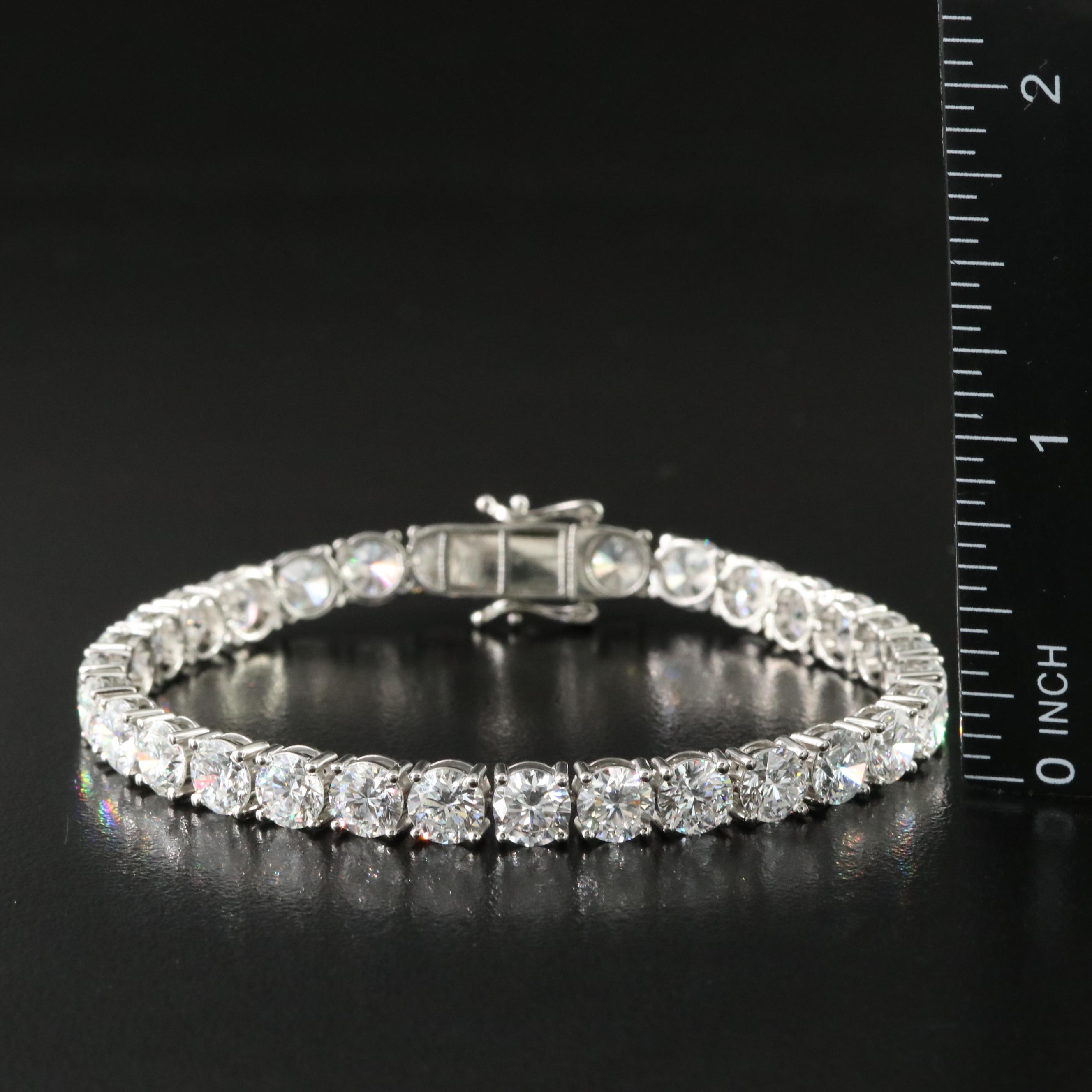 Platinum 18.85 CTW Lab Grown Diamond Line Bracelet