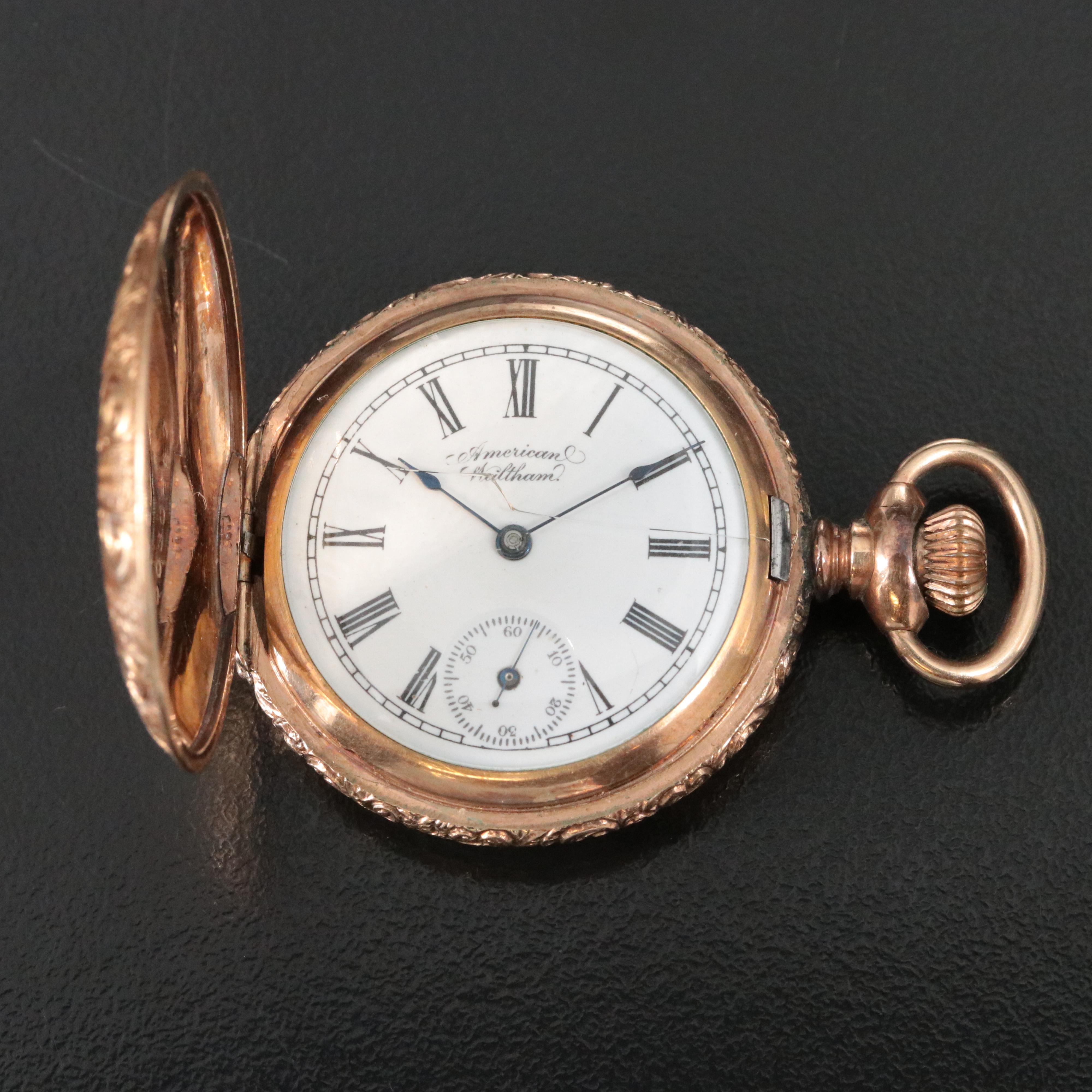 Antique America Waltham Gold-Filled Hunting Case Pocket Watch