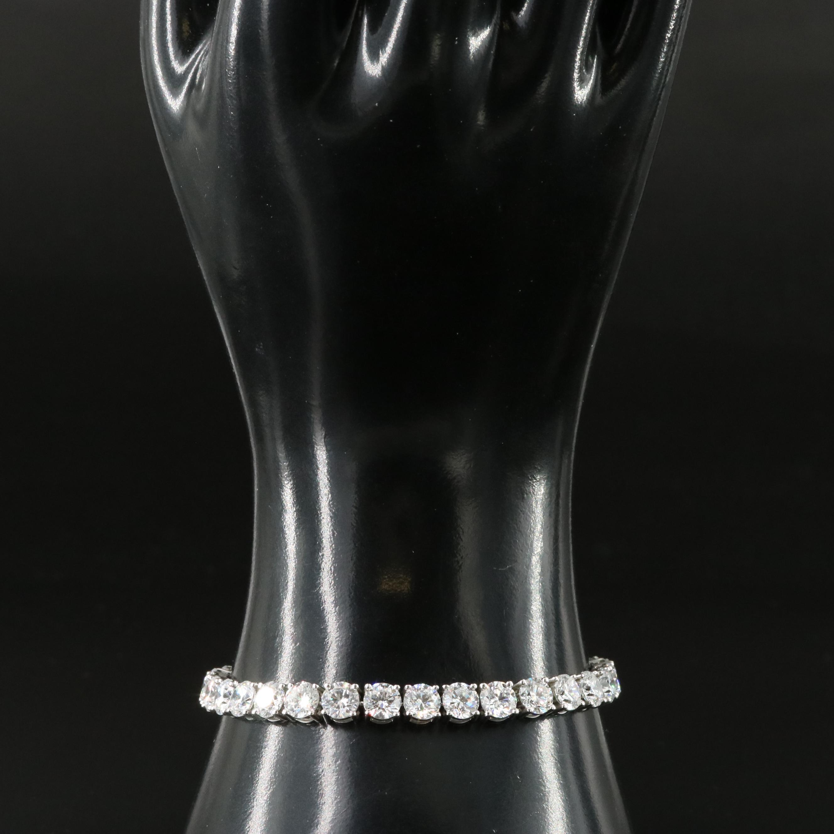 Platinum 18.85 CTW Lab Grown Diamond Line Bracelet