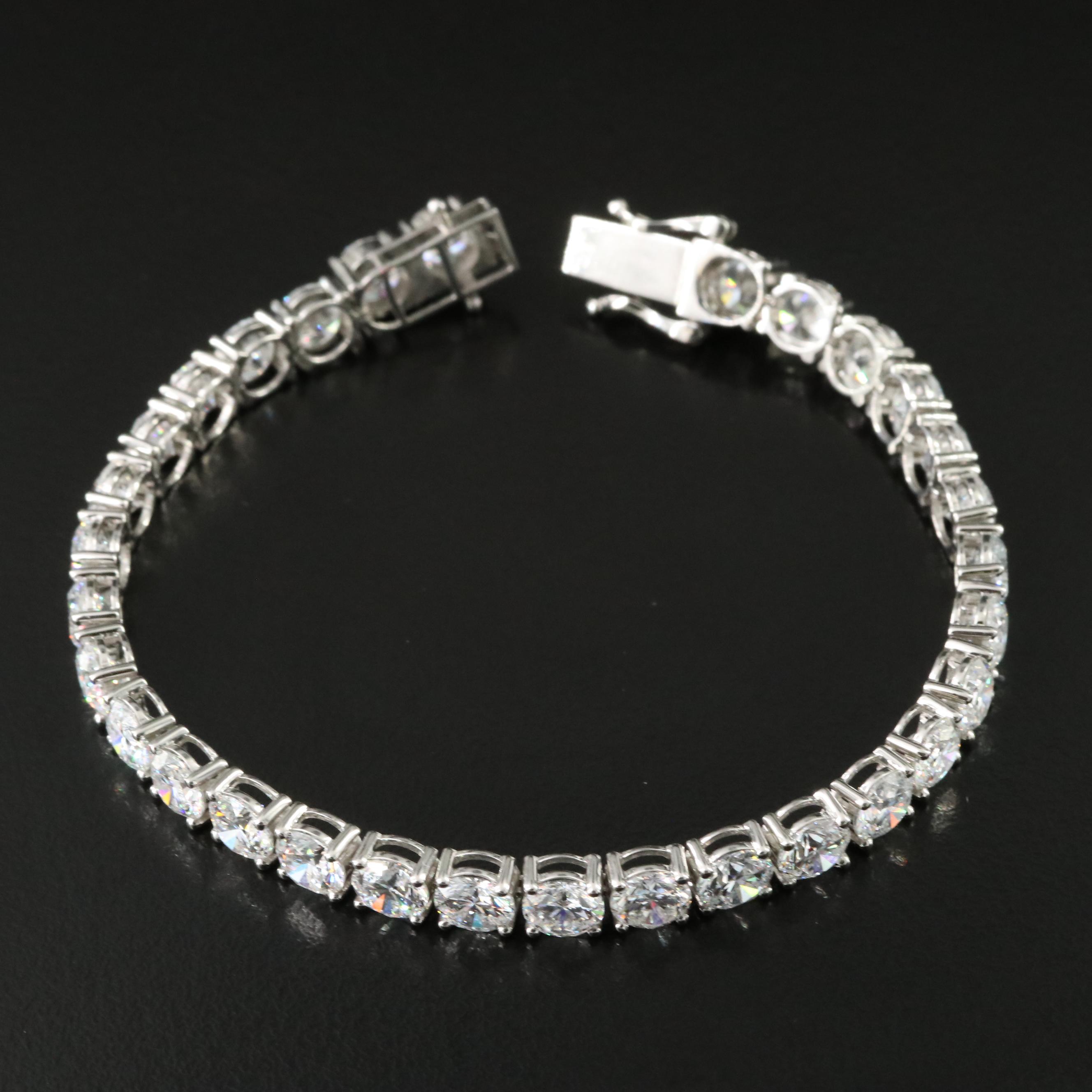 Platinum 18.85 CTW Lab Grown Diamond Line Bracelet