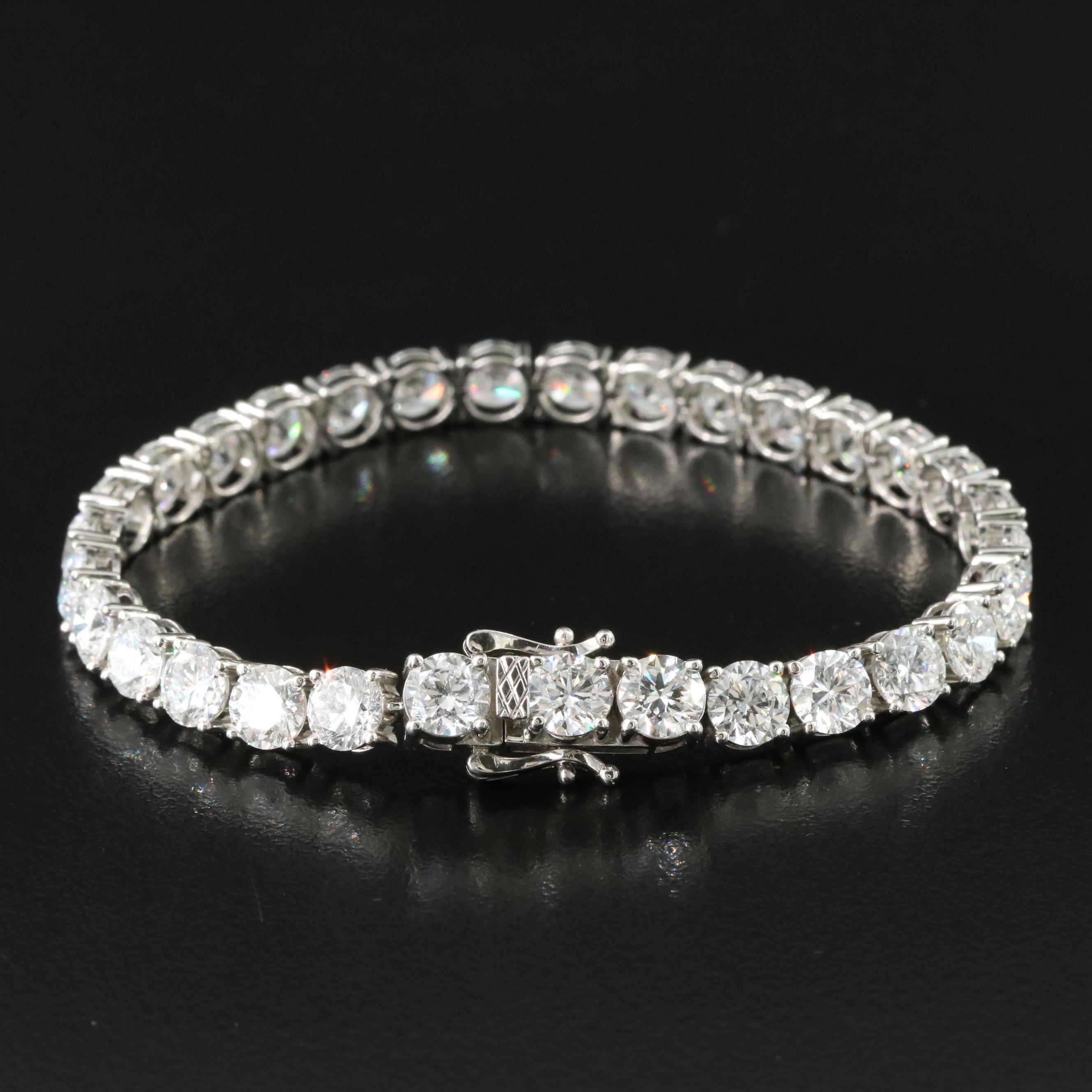 Platinum 18.85 CTW Lab Grown Diamond Line Bracelet