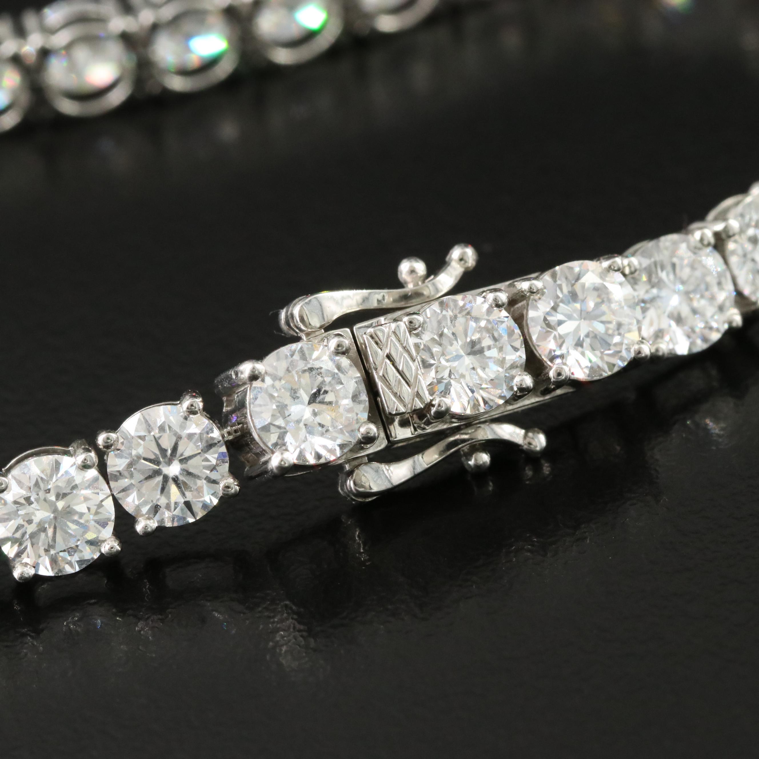 Platinum 18.85 CTW Lab Grown Diamond Line Bracelet