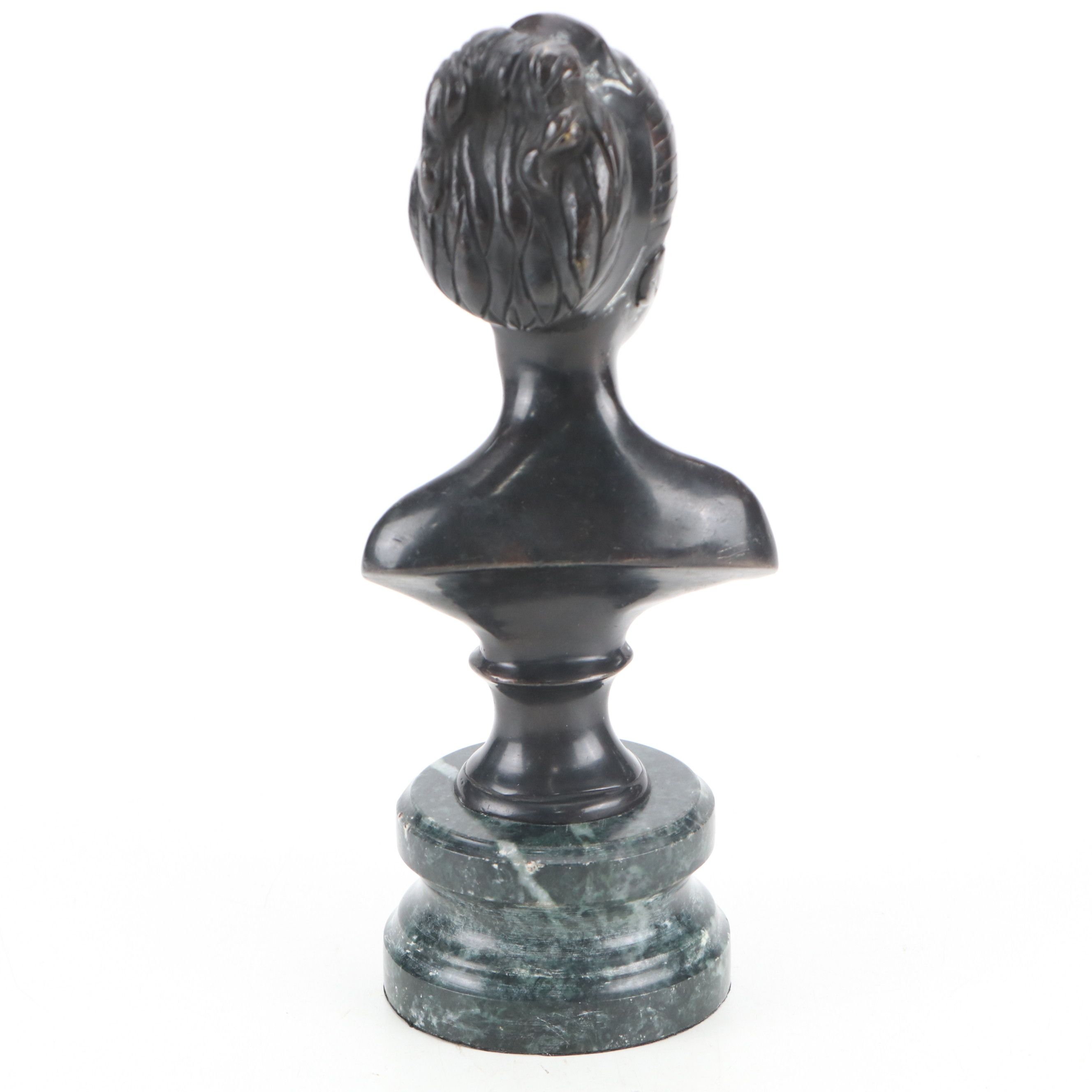 Bronze Cast Bust of Young Girl on Marble Base