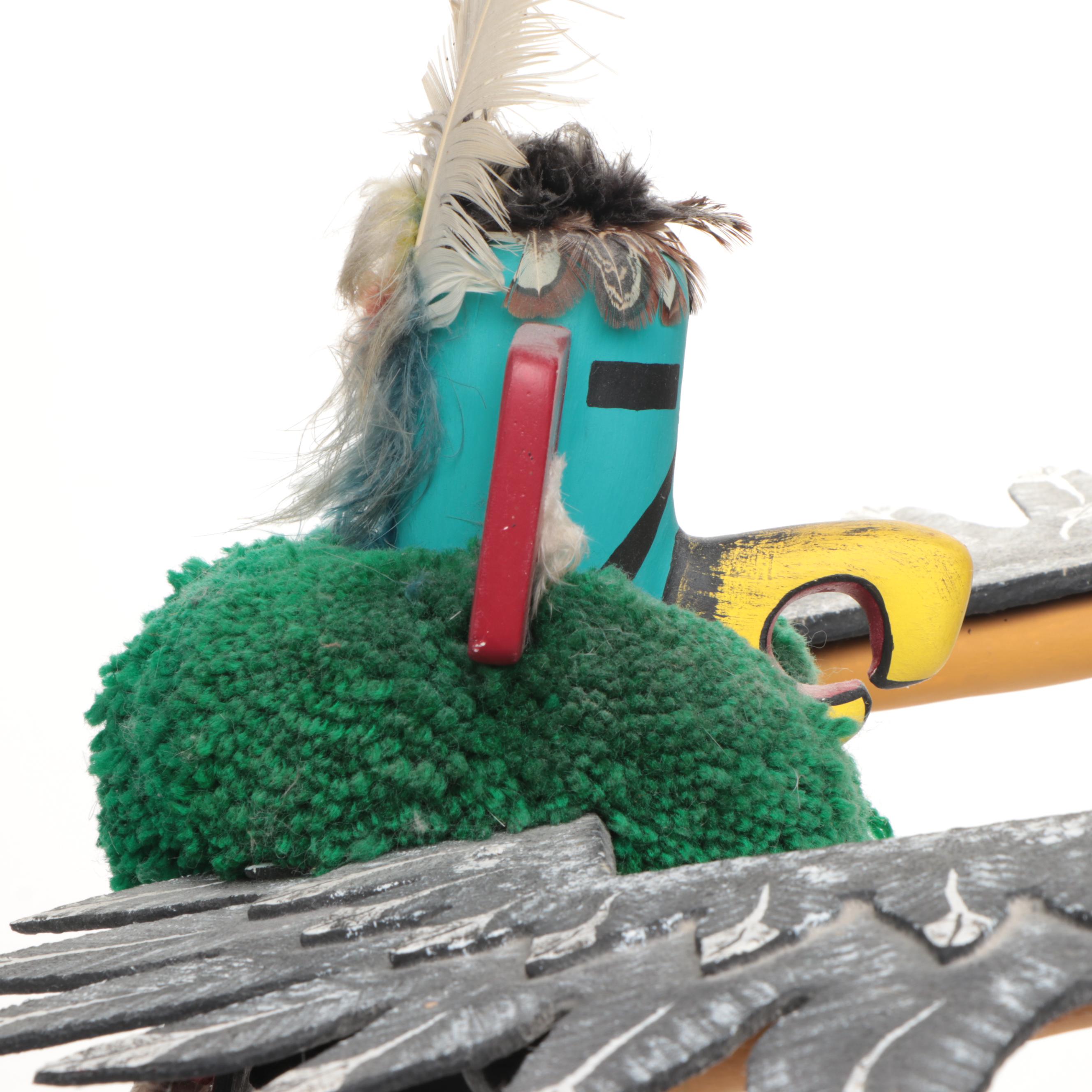 33" Yuma Harrison Navajo Signed Eagle Kachina, Late 20th Century