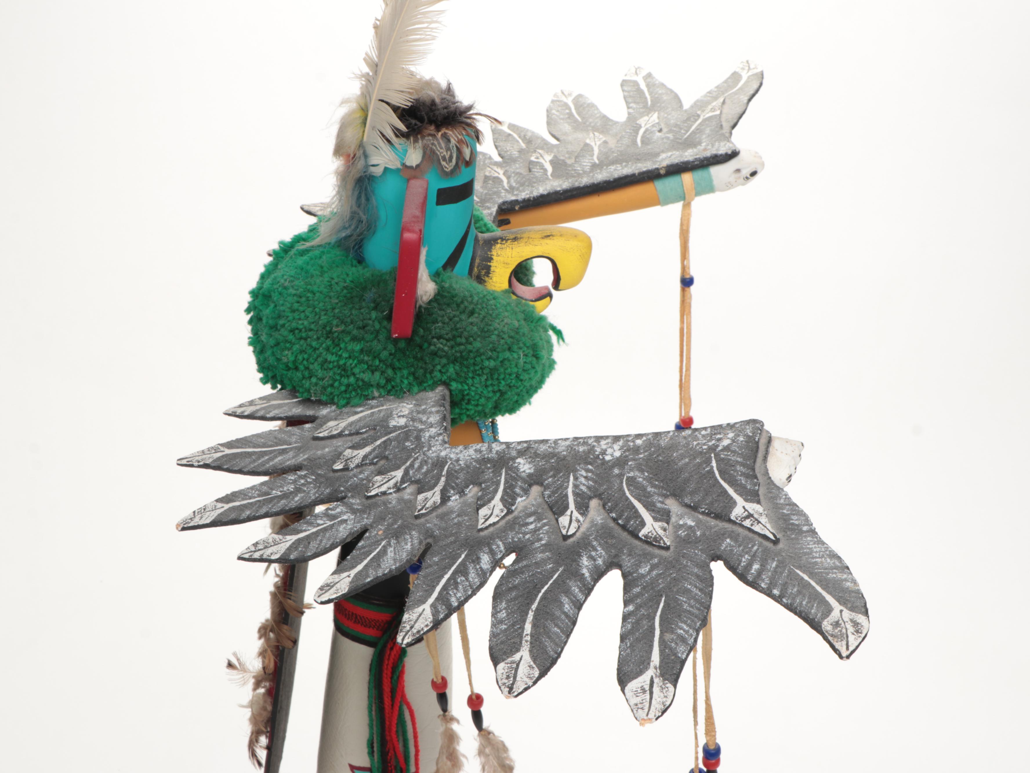 33" Yuma Harrison Navajo Signed Eagle Kachina, Late 20th Century