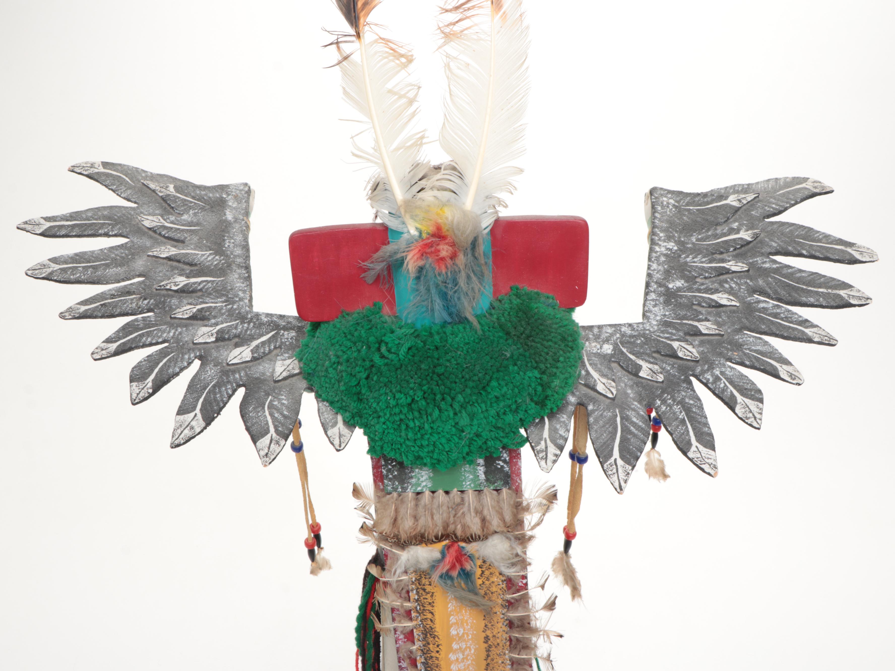 33" Yuma Harrison Navajo Signed Eagle Kachina, Late 20th Century