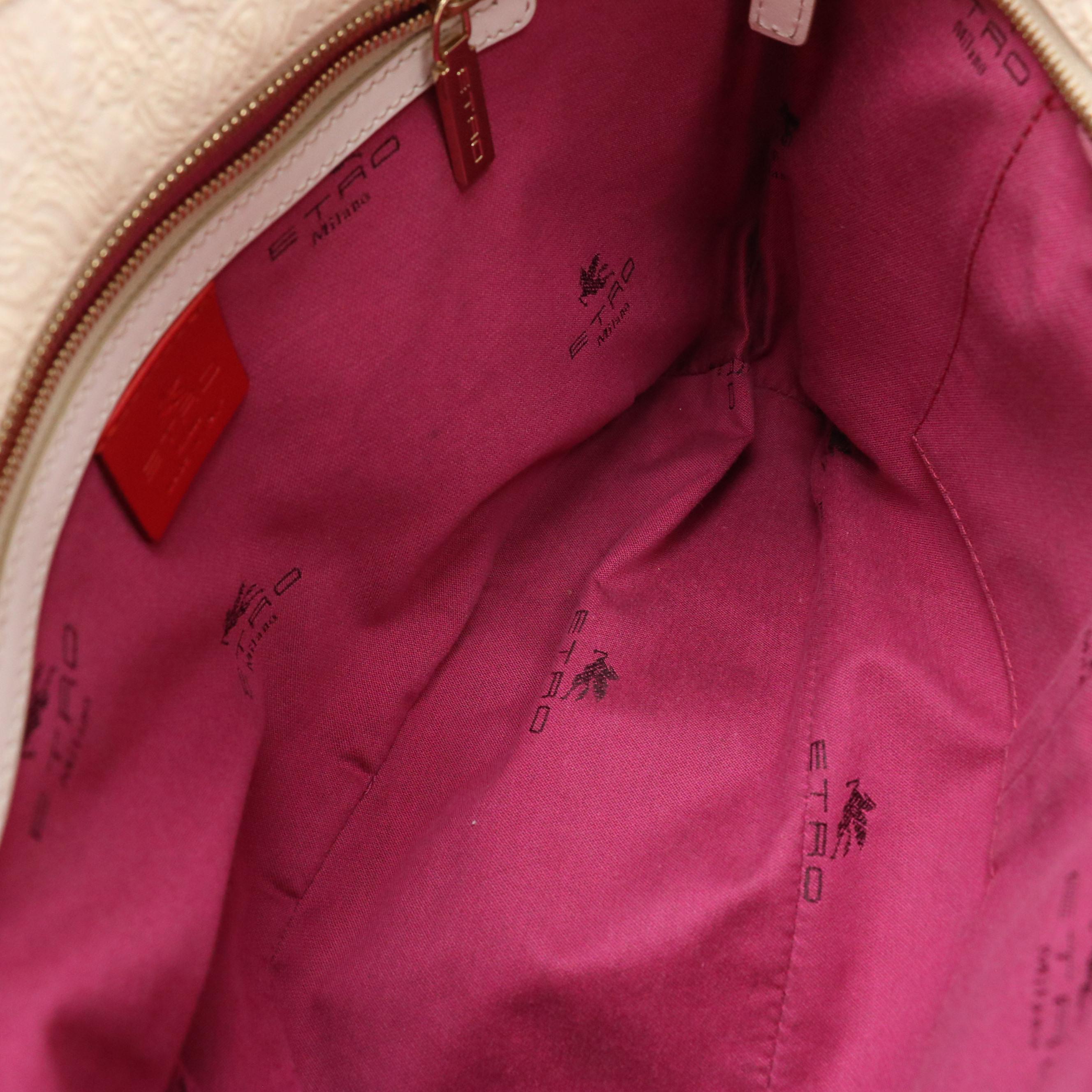 ETRO Paisley Embossed Leather Shoulder Bag