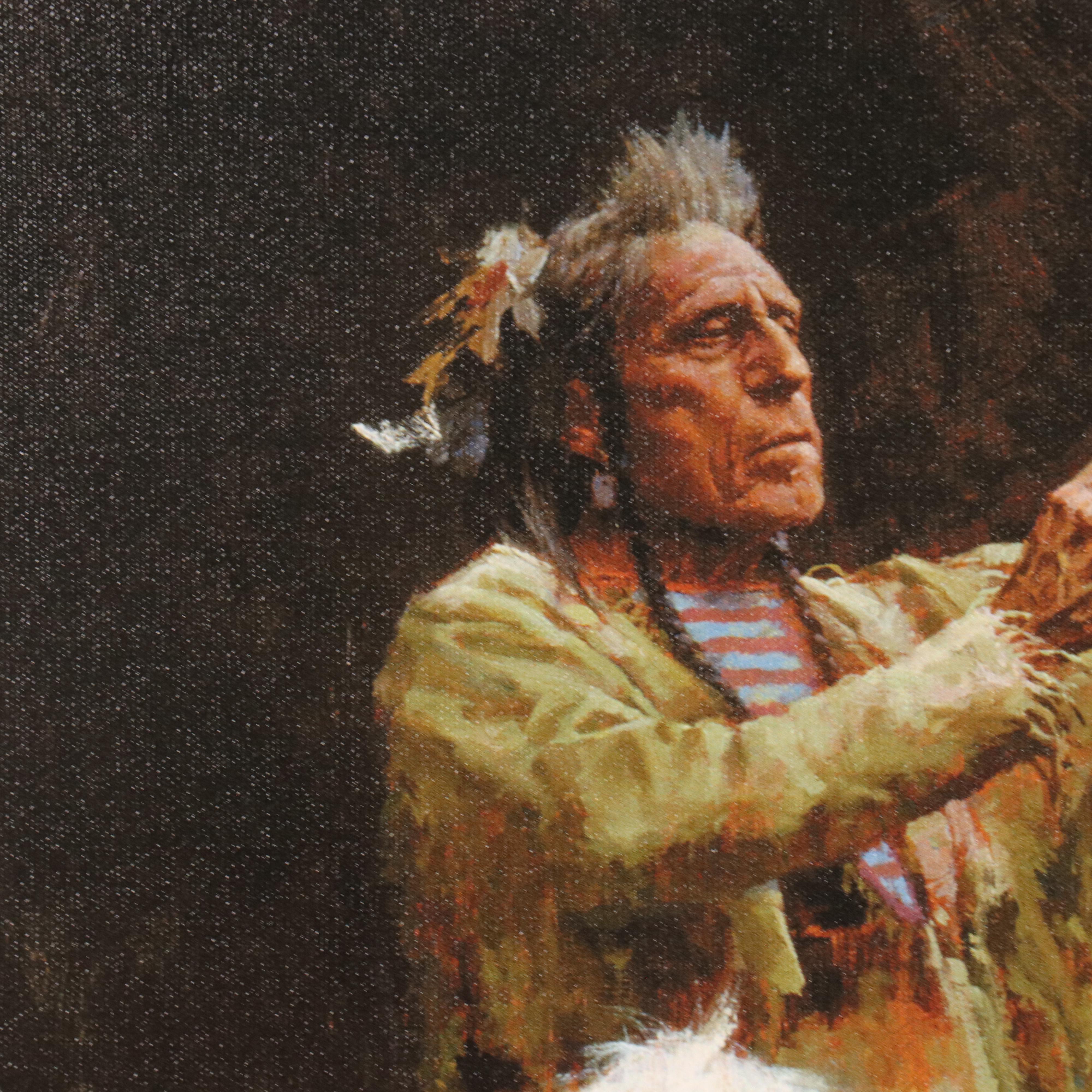 Howard Terpning Offset Lithograph "The Healing Power of the Raven Bundle"