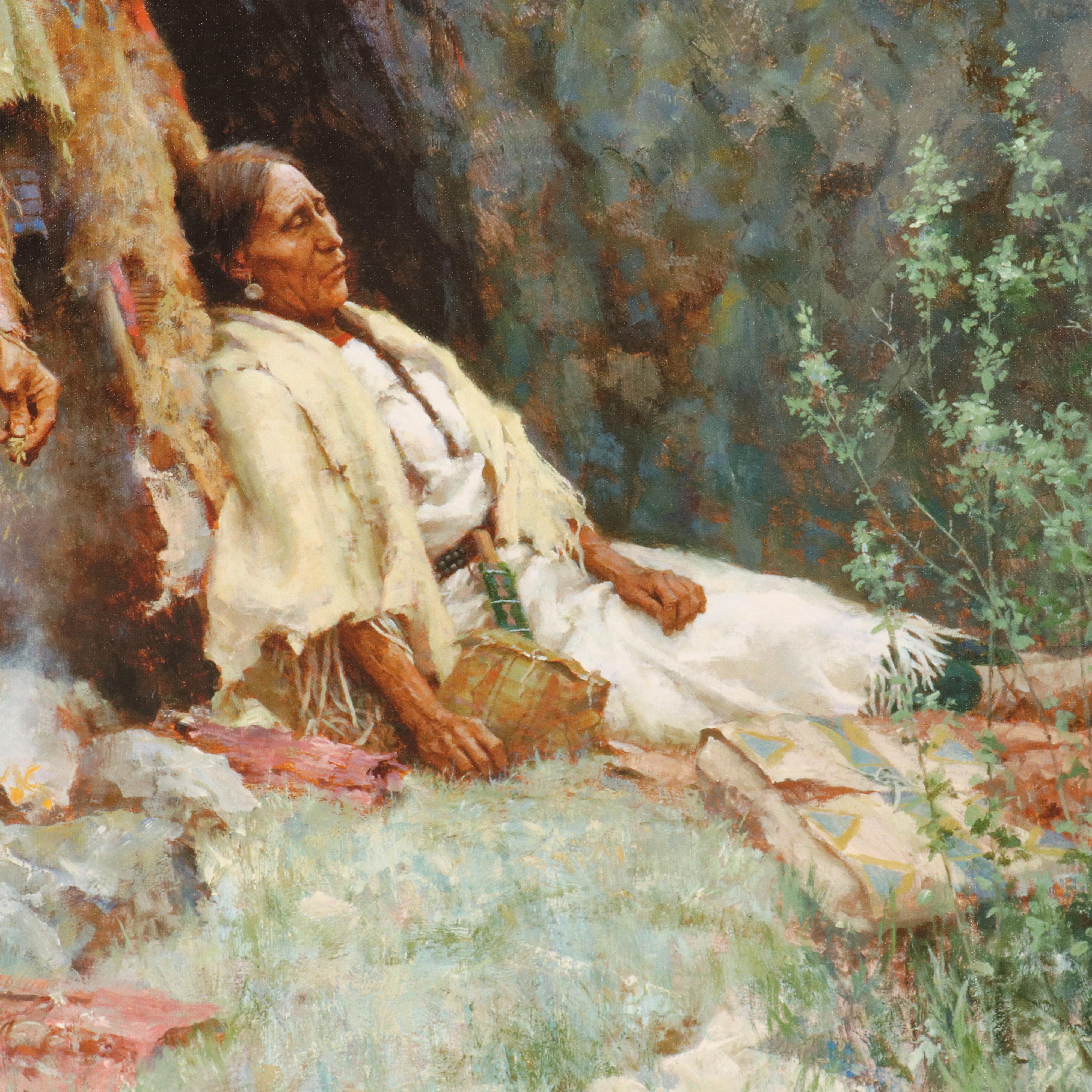 Howard Terpning Offset Lithograph "The Healing Power of the Raven Bundle"
