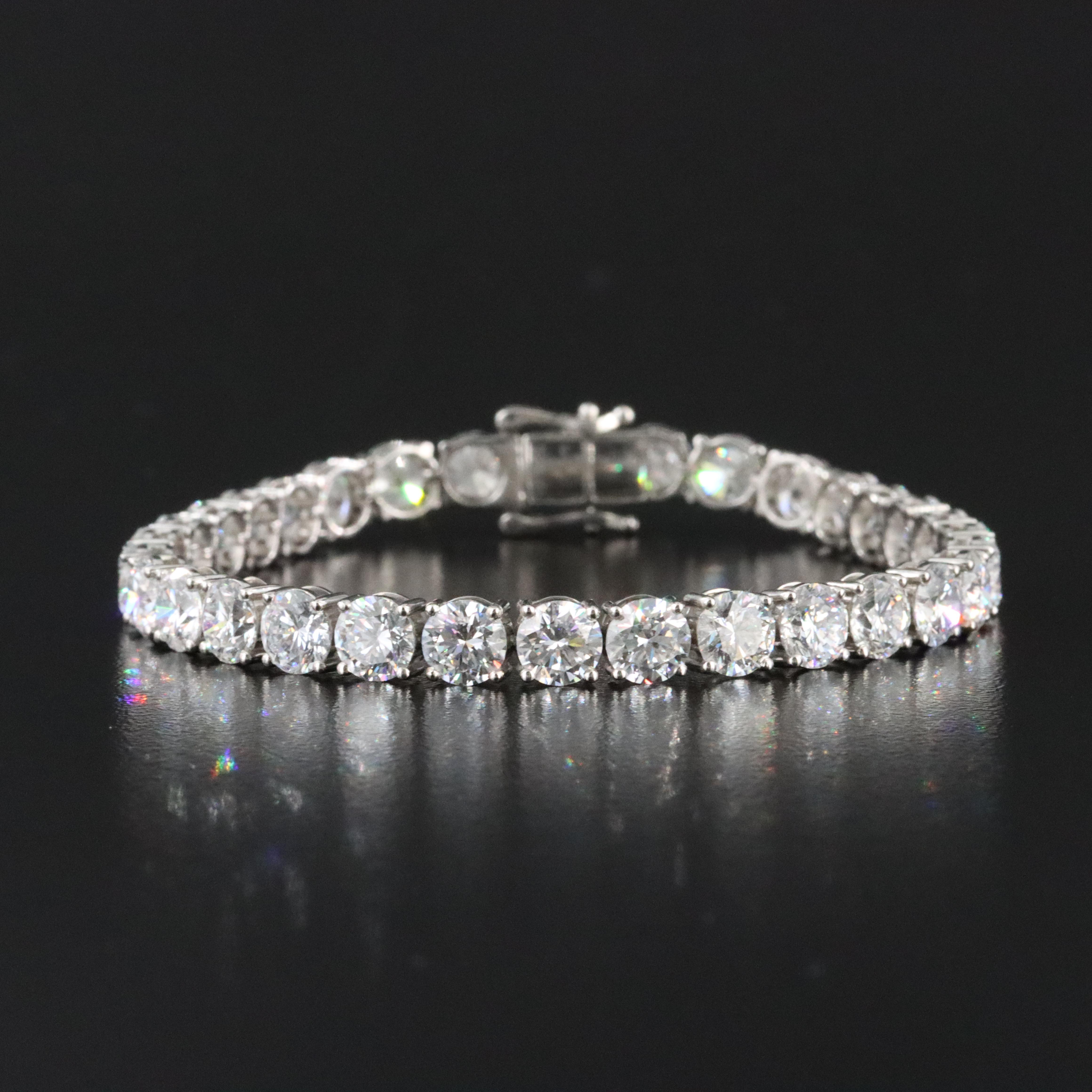 Platinum 18.46 CTW Lab Grown Diamond Line Bracelet