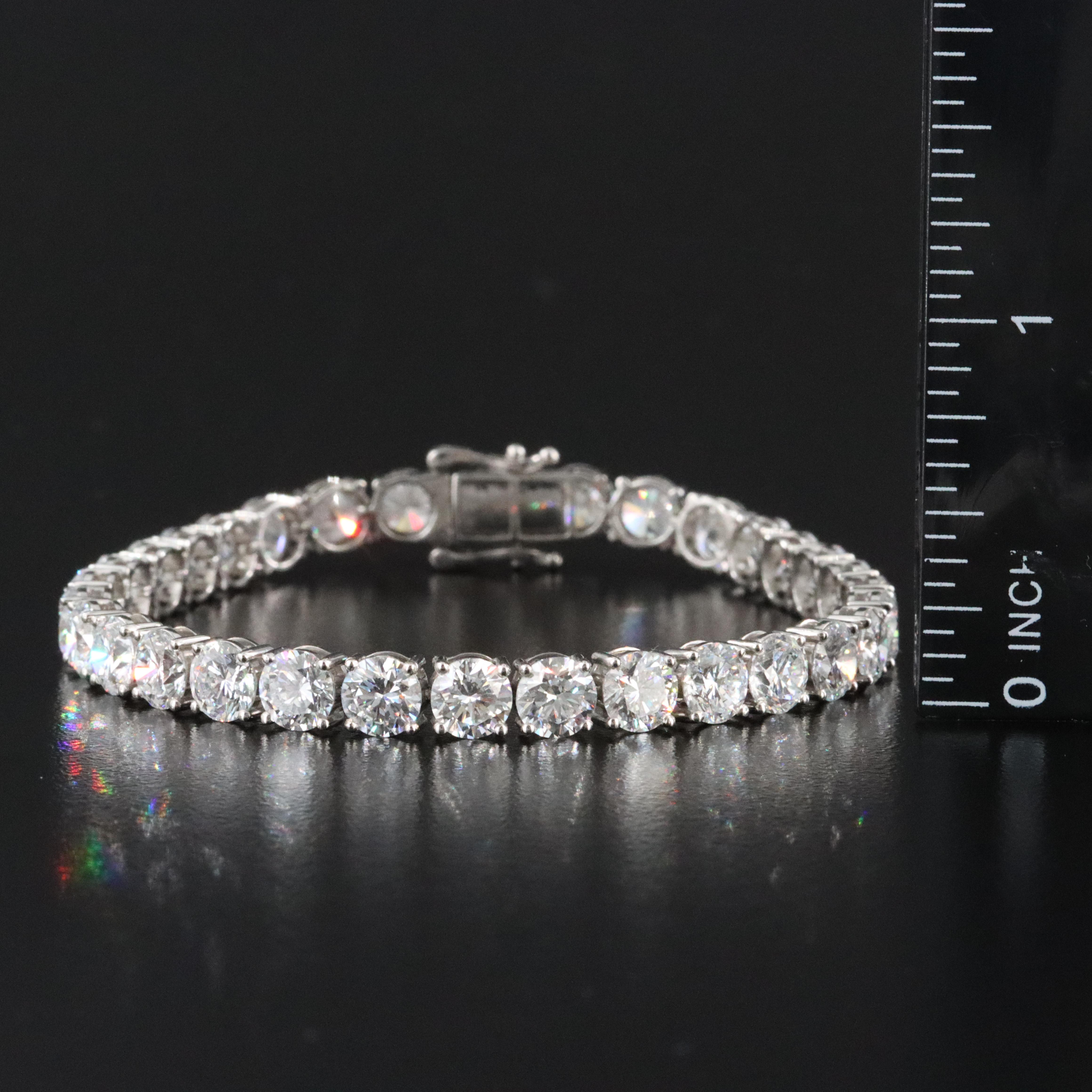 Platinum 18.46 CTW Lab Grown Diamond Line Bracelet