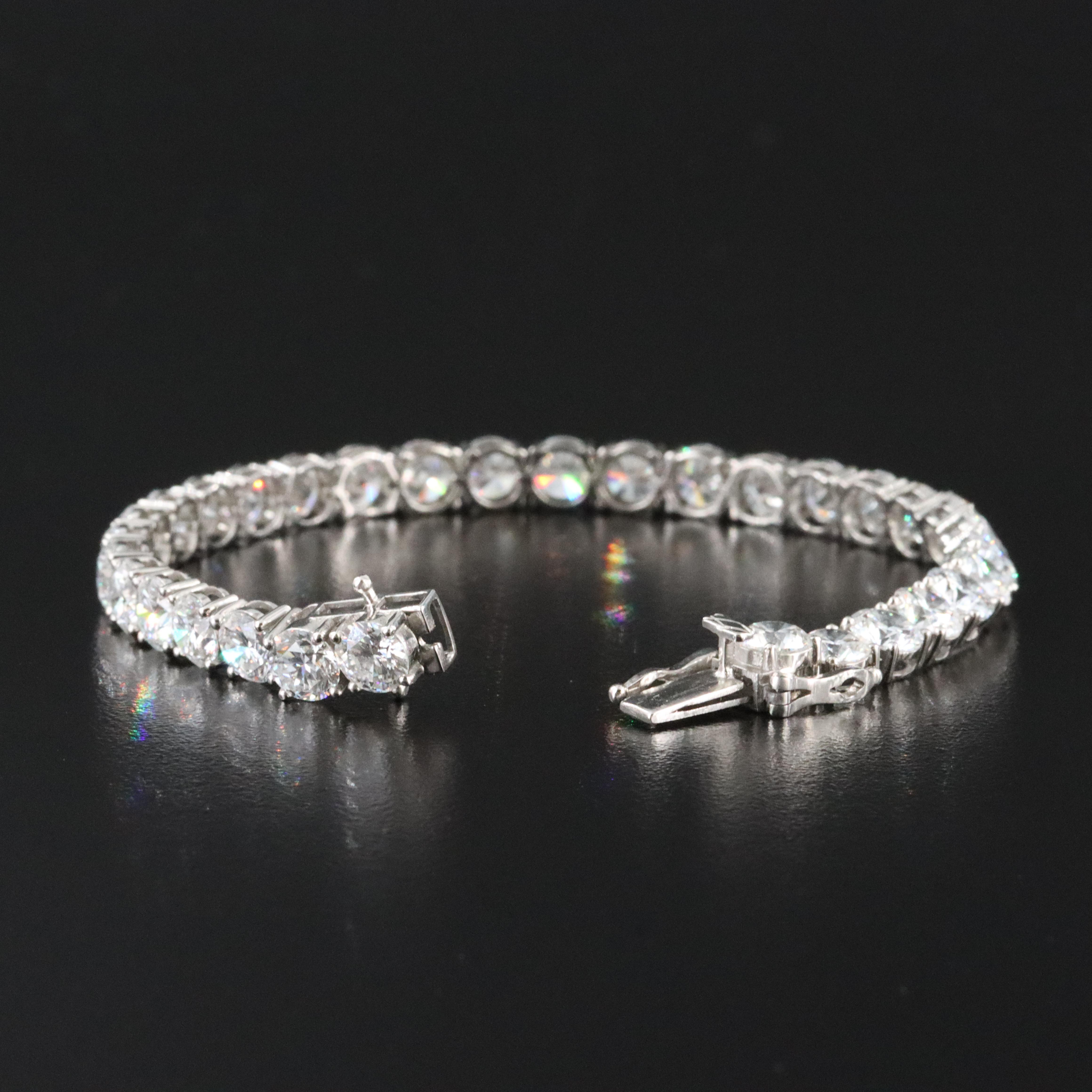 Platinum 18.46 CTW Lab Grown Diamond Line Bracelet
