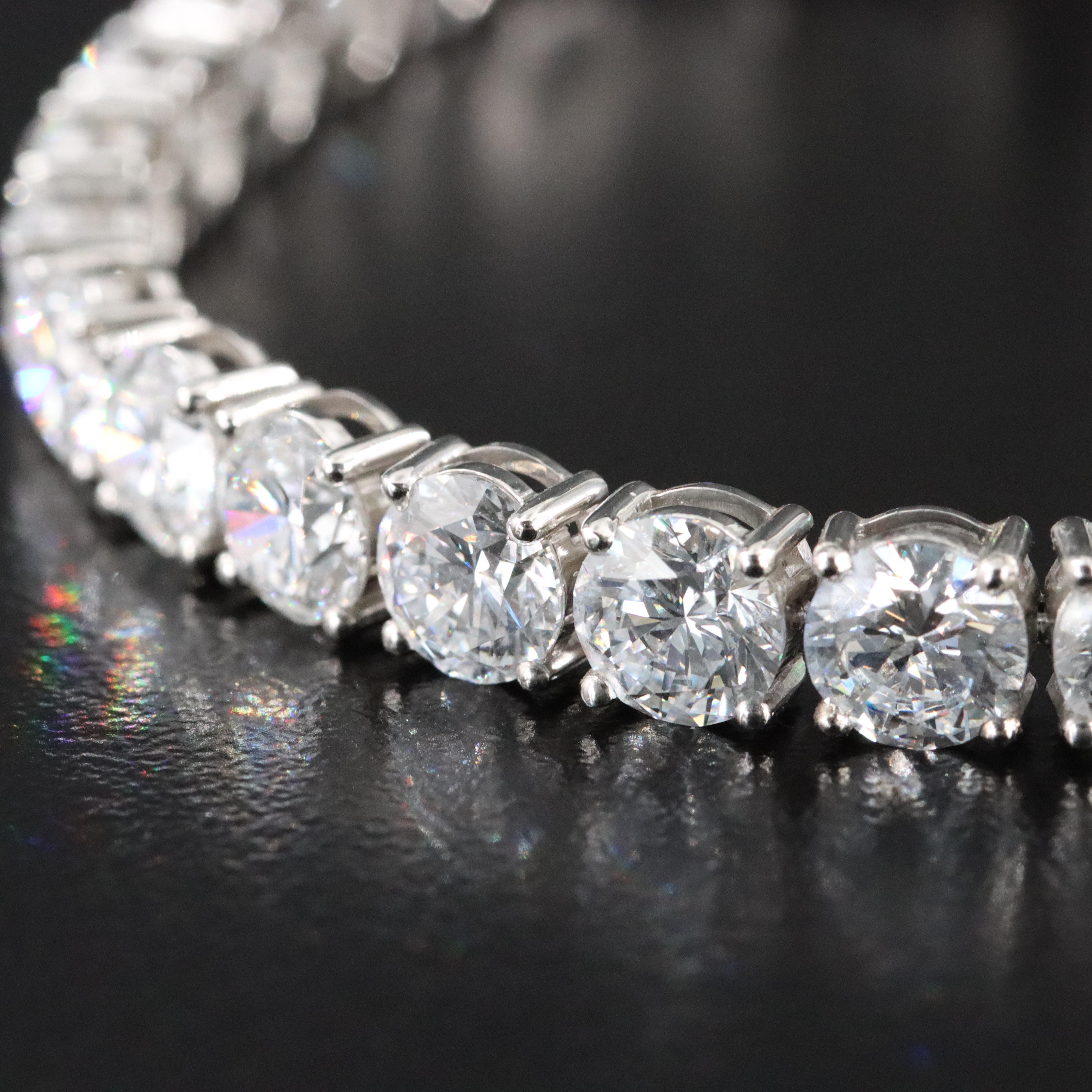 Platinum 18.46 CTW Lab Grown Diamond Line Bracelet