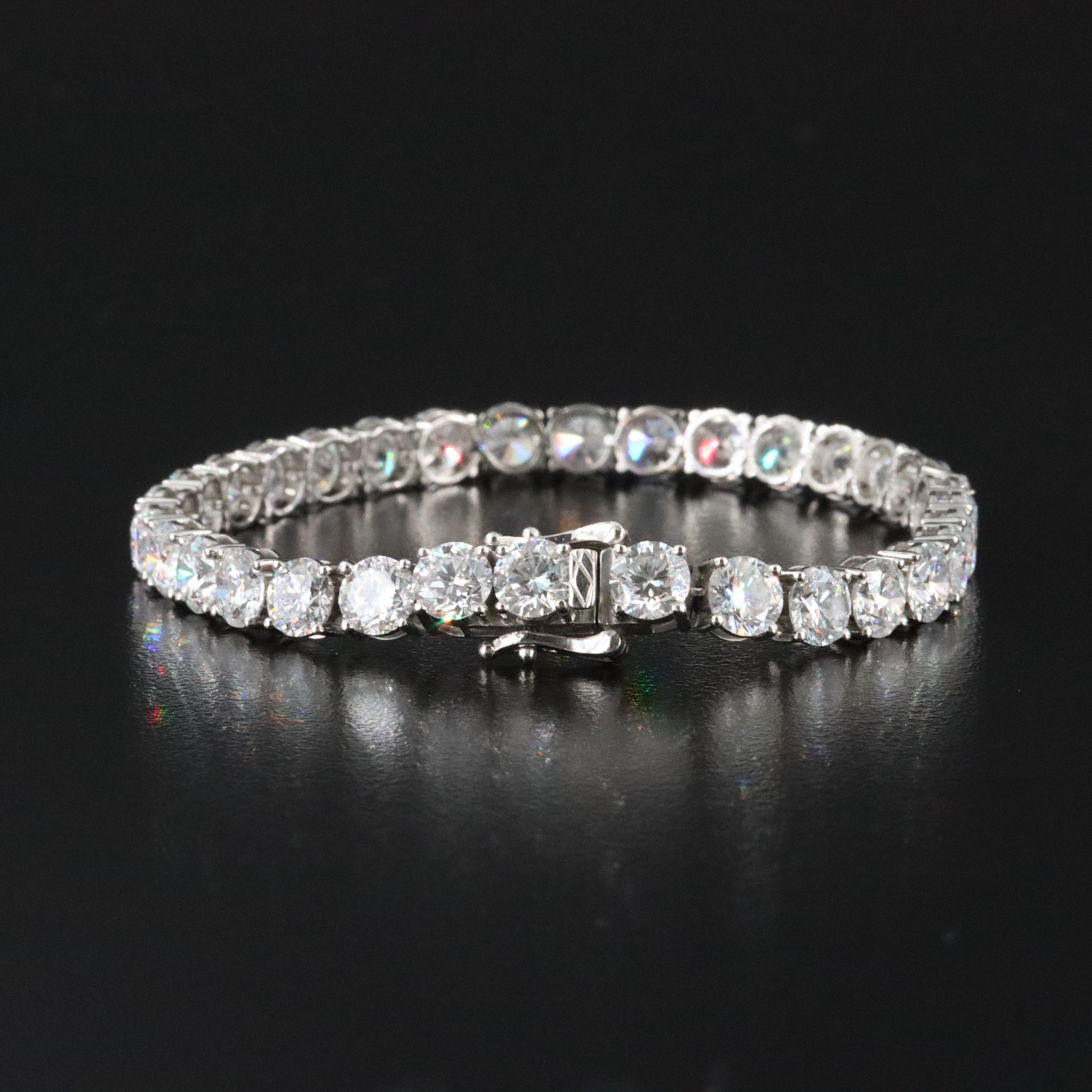 Platinum 18.46 CTW Lab Grown Diamond Line Bracelet
