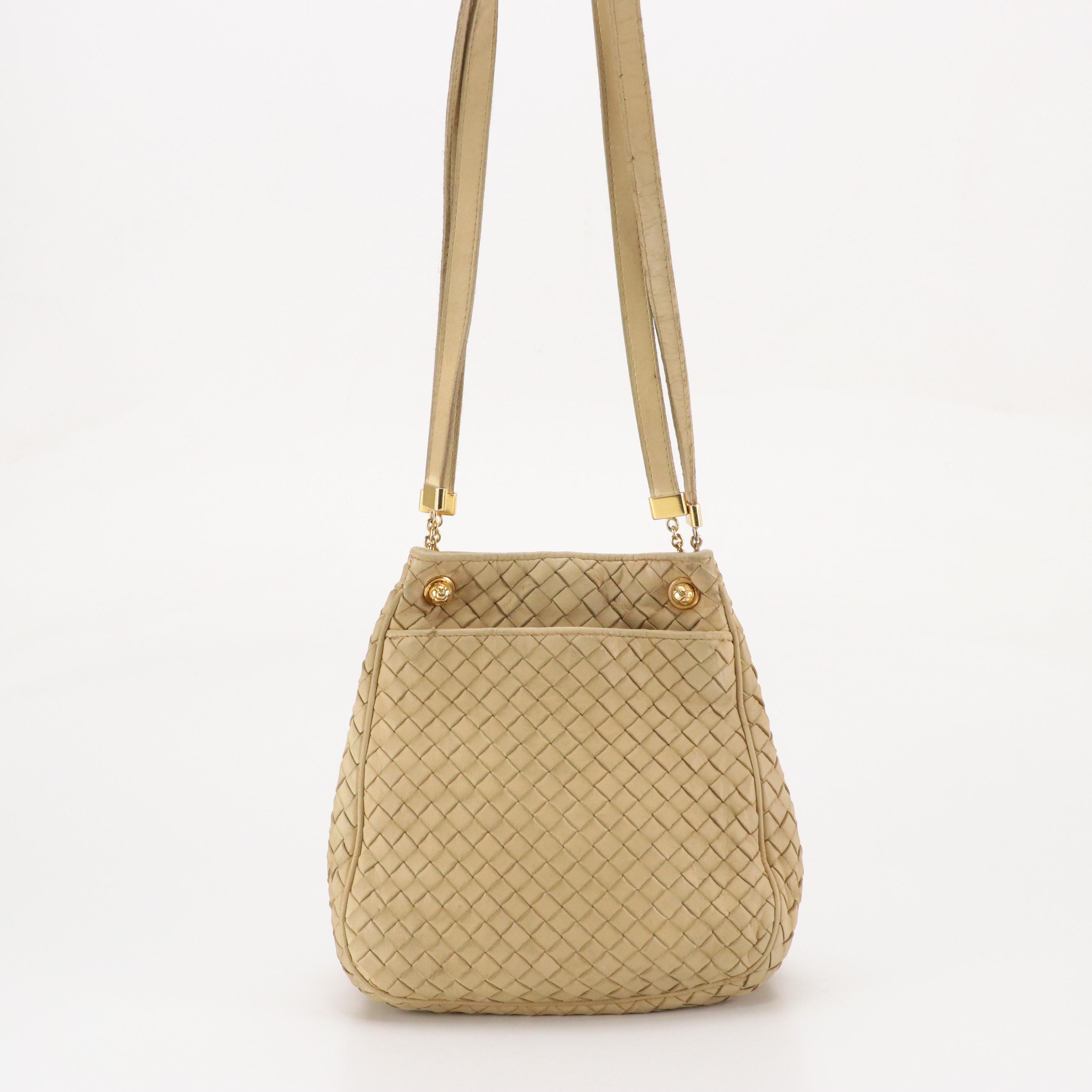 Bottega Veneta Intrecciato Lambskin Leather Shoulder Bag
