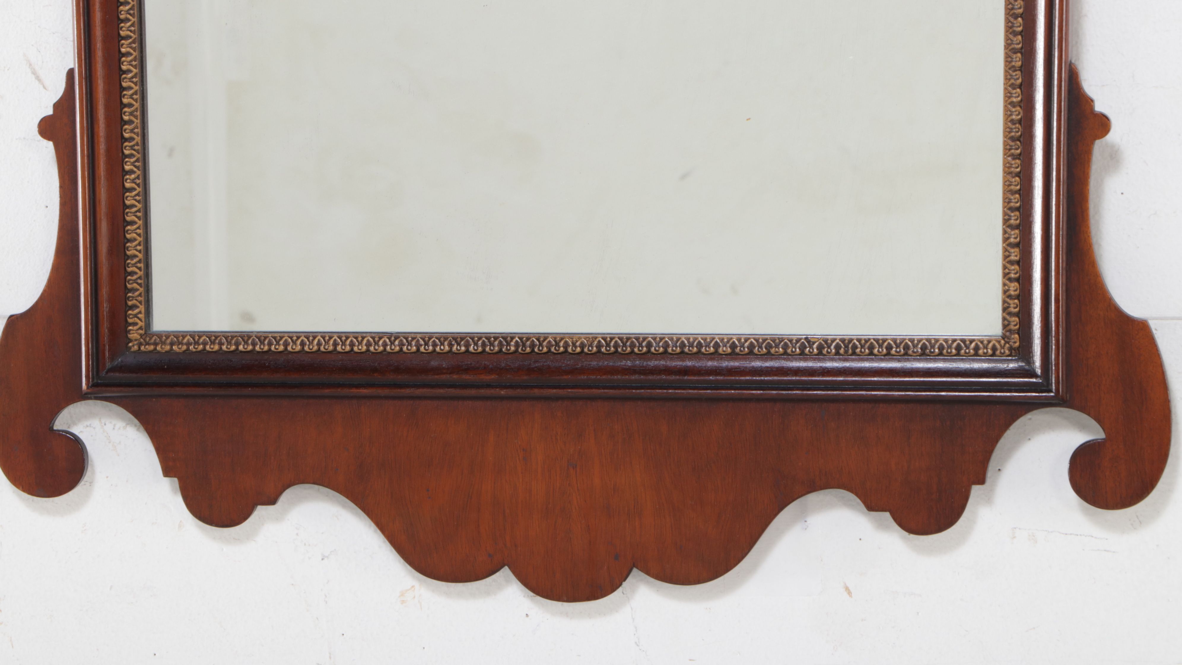 Kindel Queen Anne Style Mahogany and Parcel Gilt "Oxford" Wall Mirror