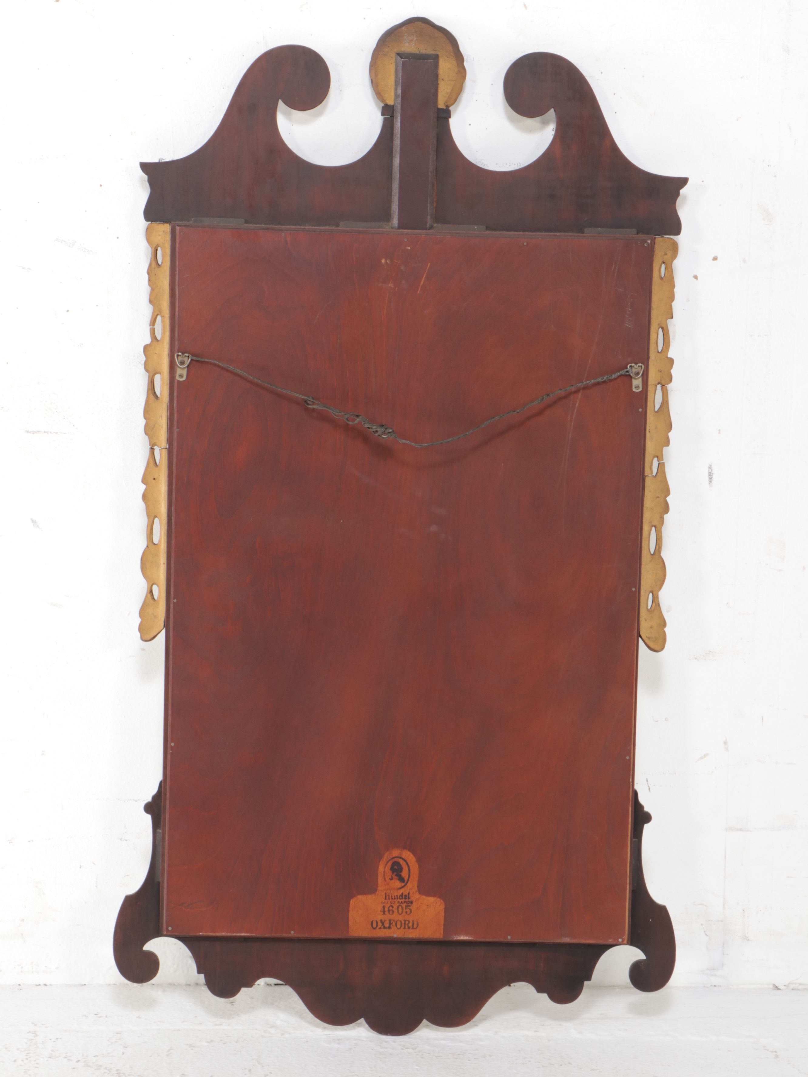 Kindel Queen Anne Style Mahogany and Parcel Gilt "Oxford" Wall Mirror