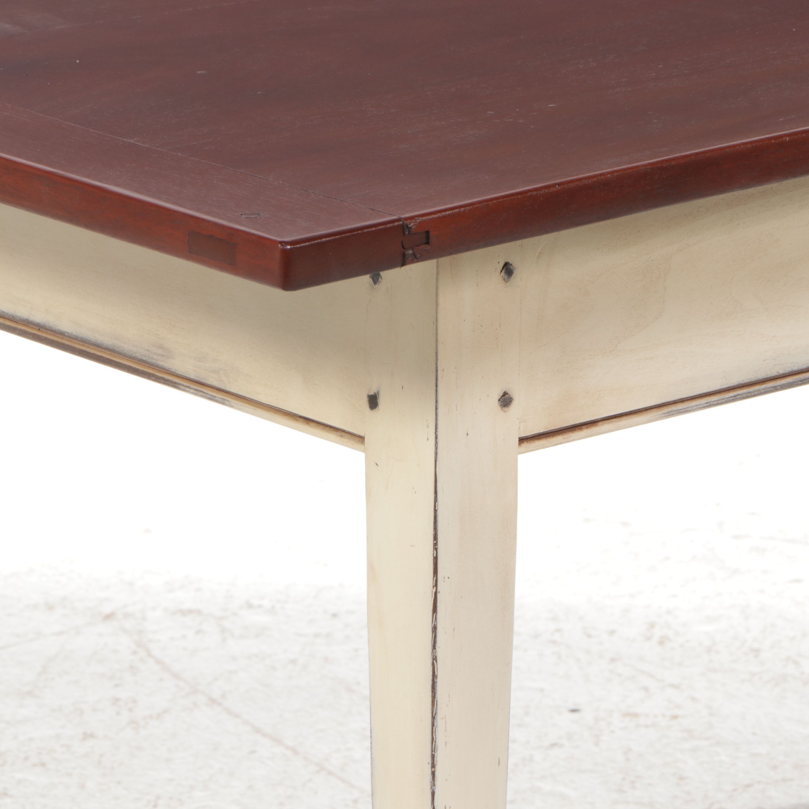 Primitive Style Parcel-Painted Wood Dining Table