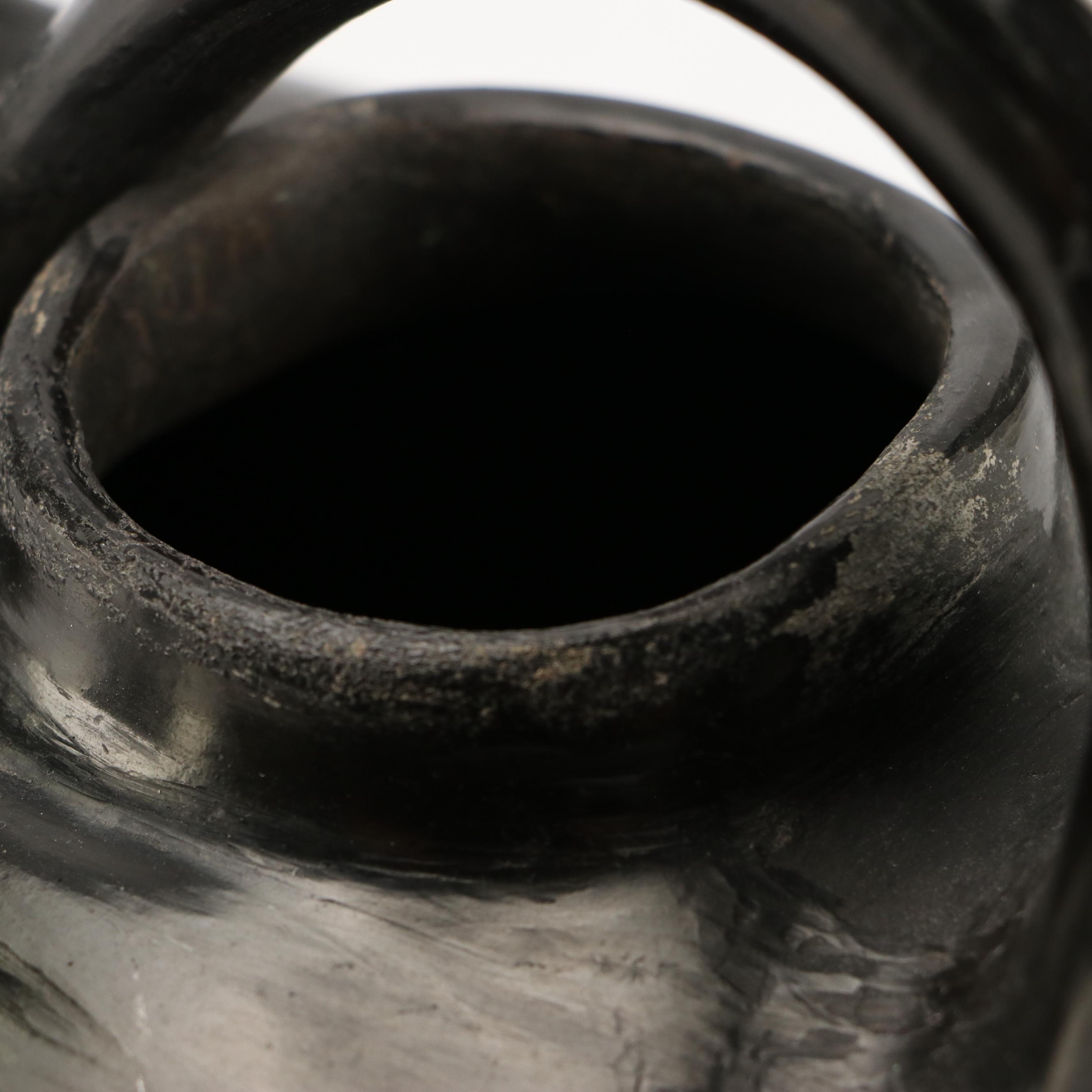 Blackware Duck Shaped Vessel and Pierced Vase