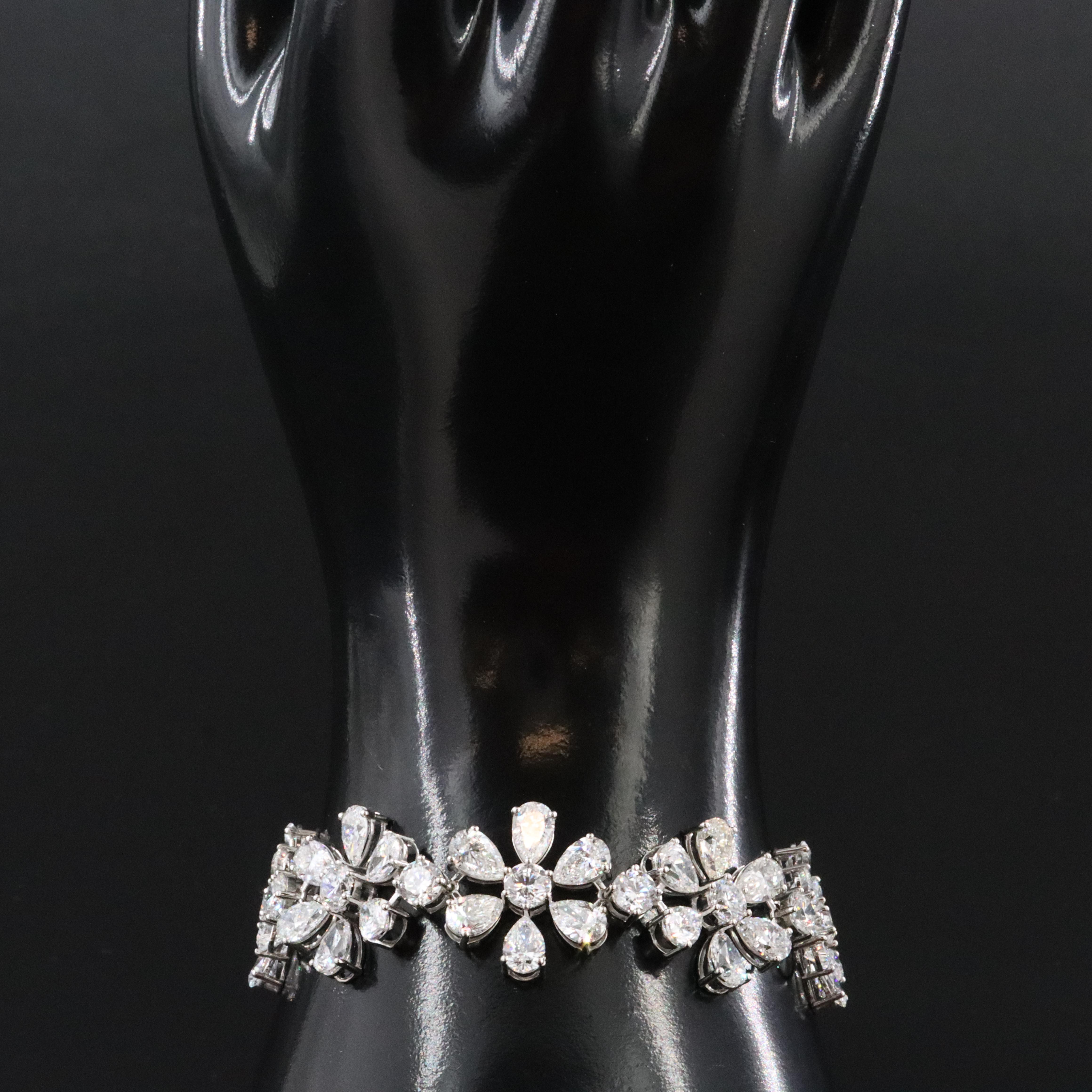 Platinum 34.68 CTW Lab Grown Diamond Bracelet