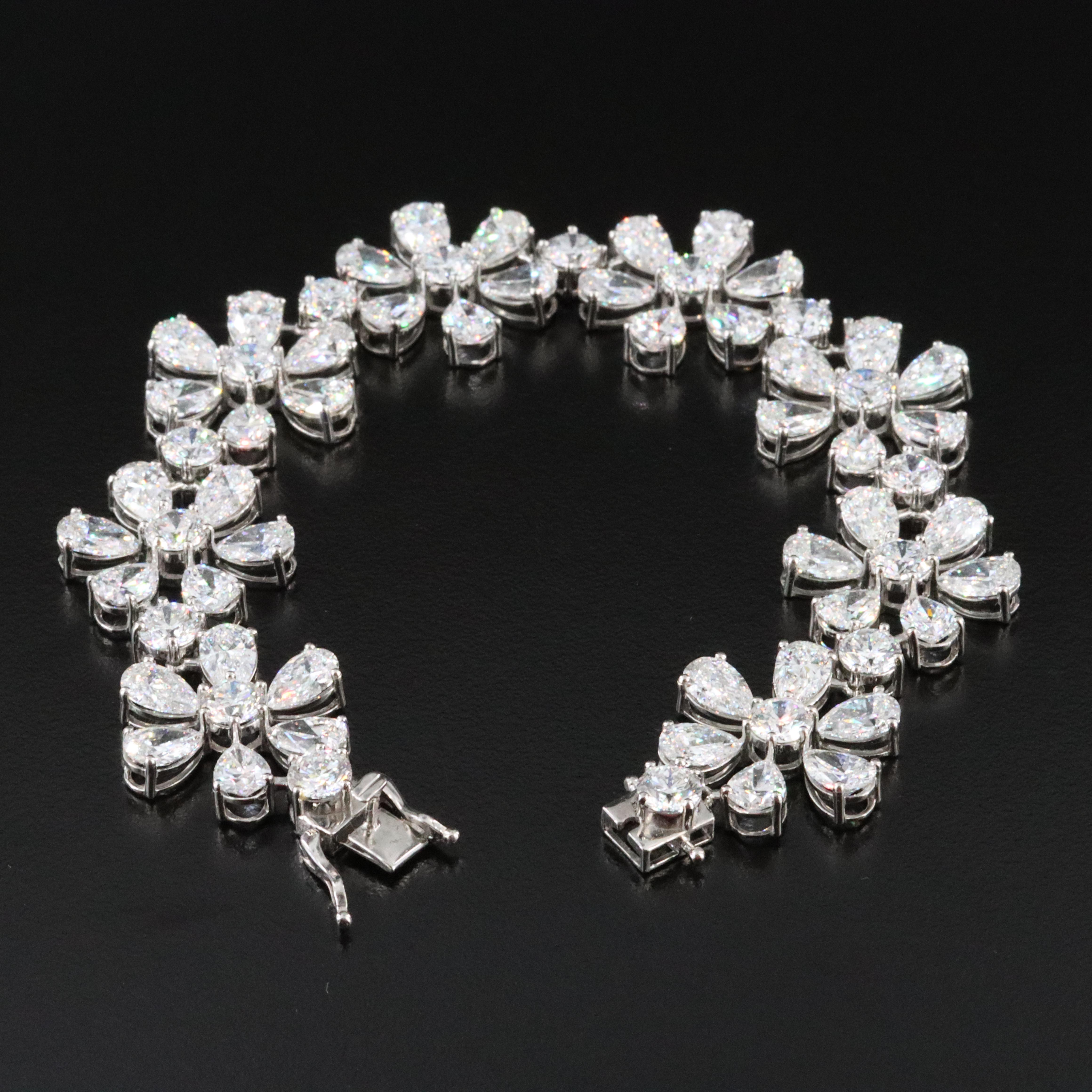 Platinum 34.68 CTW Lab Grown Diamond Bracelet