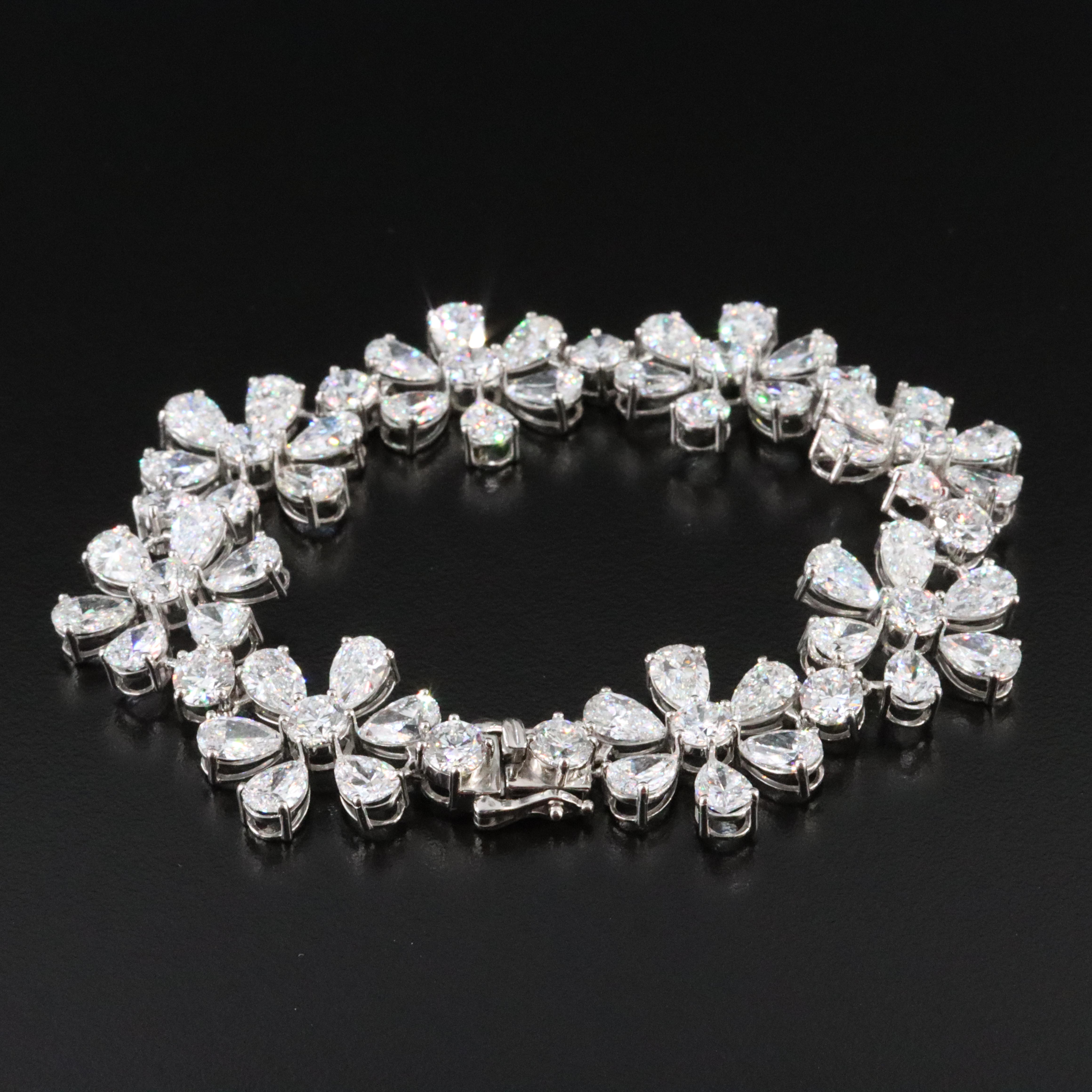 Platinum 34.68 CTW Lab Grown Diamond Bracelet