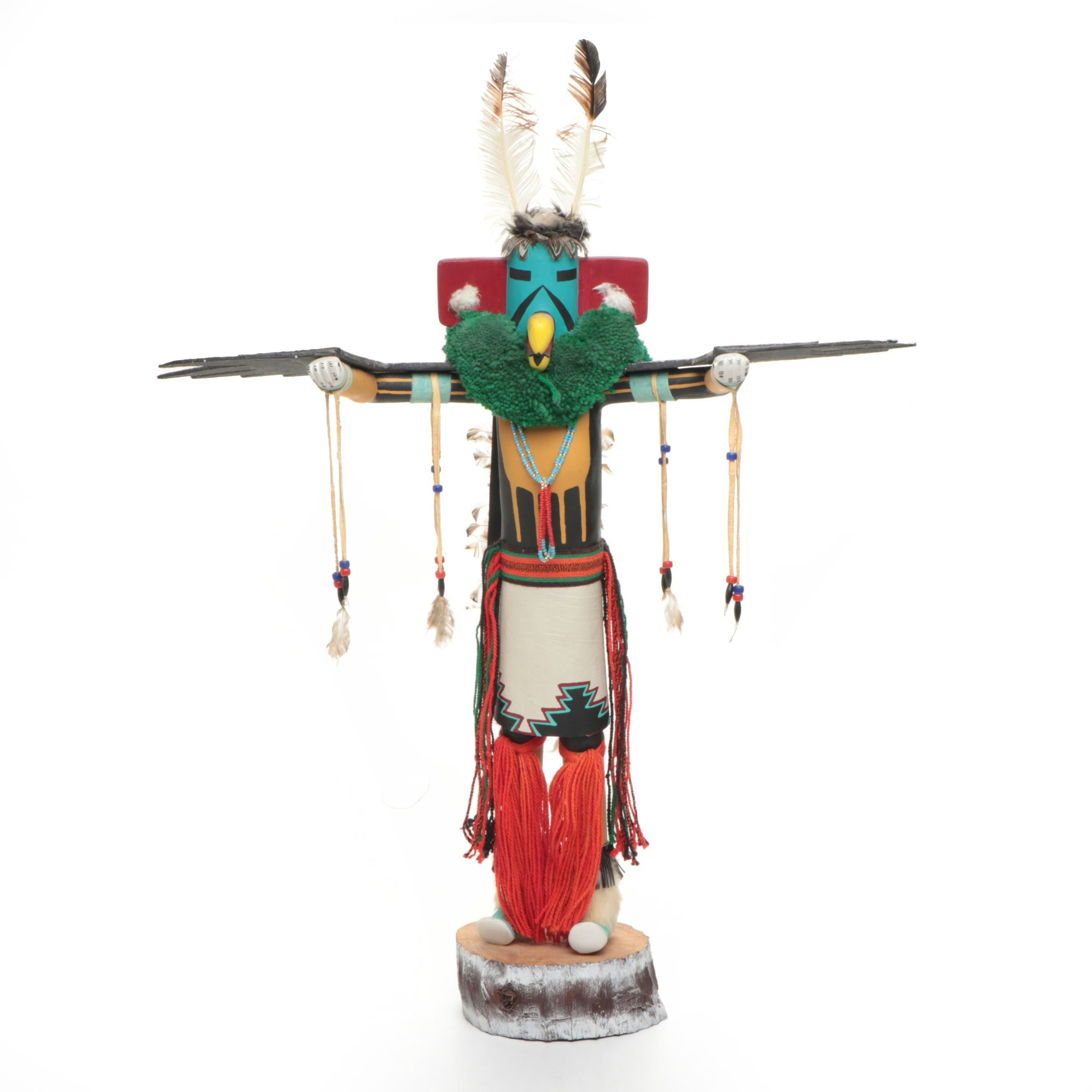 33" Yuma Harrison Navajo Signed Eagle Kachina, Late 20th Century
