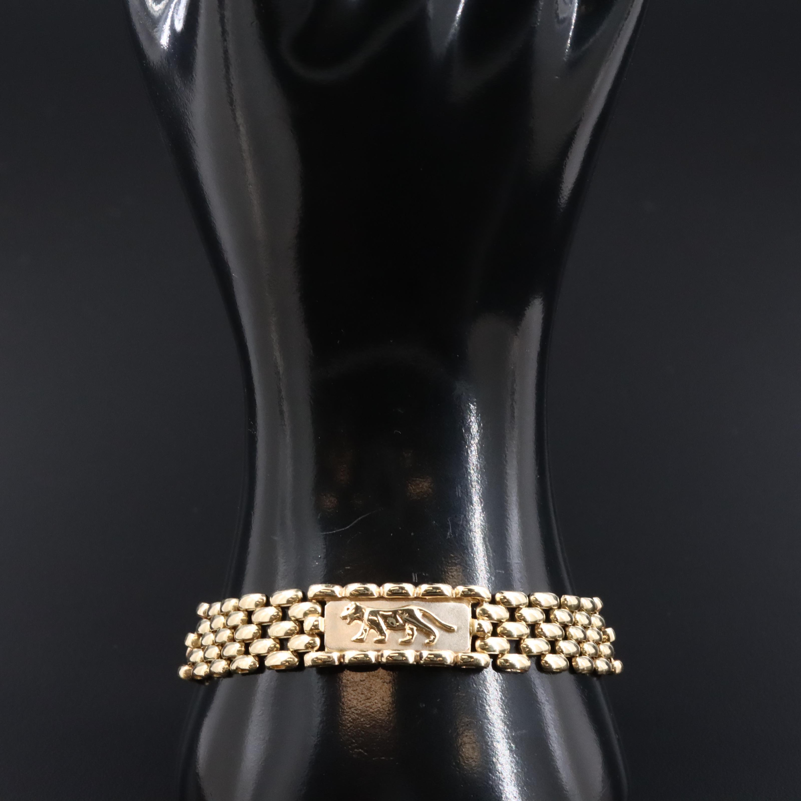 Italian 14K Two-Tone Panther Bracelet