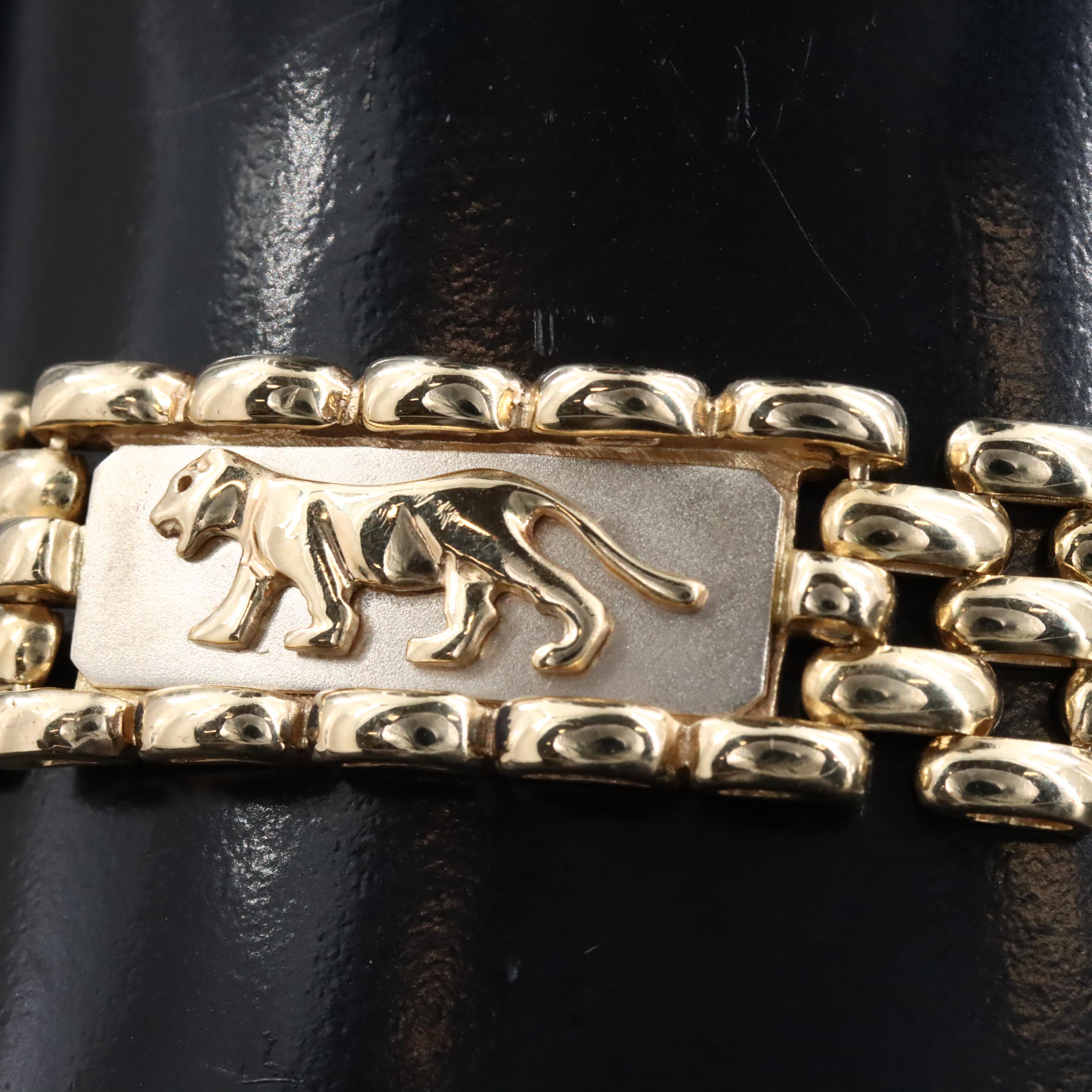 Italian 14K Two-Tone Panther Bracelet