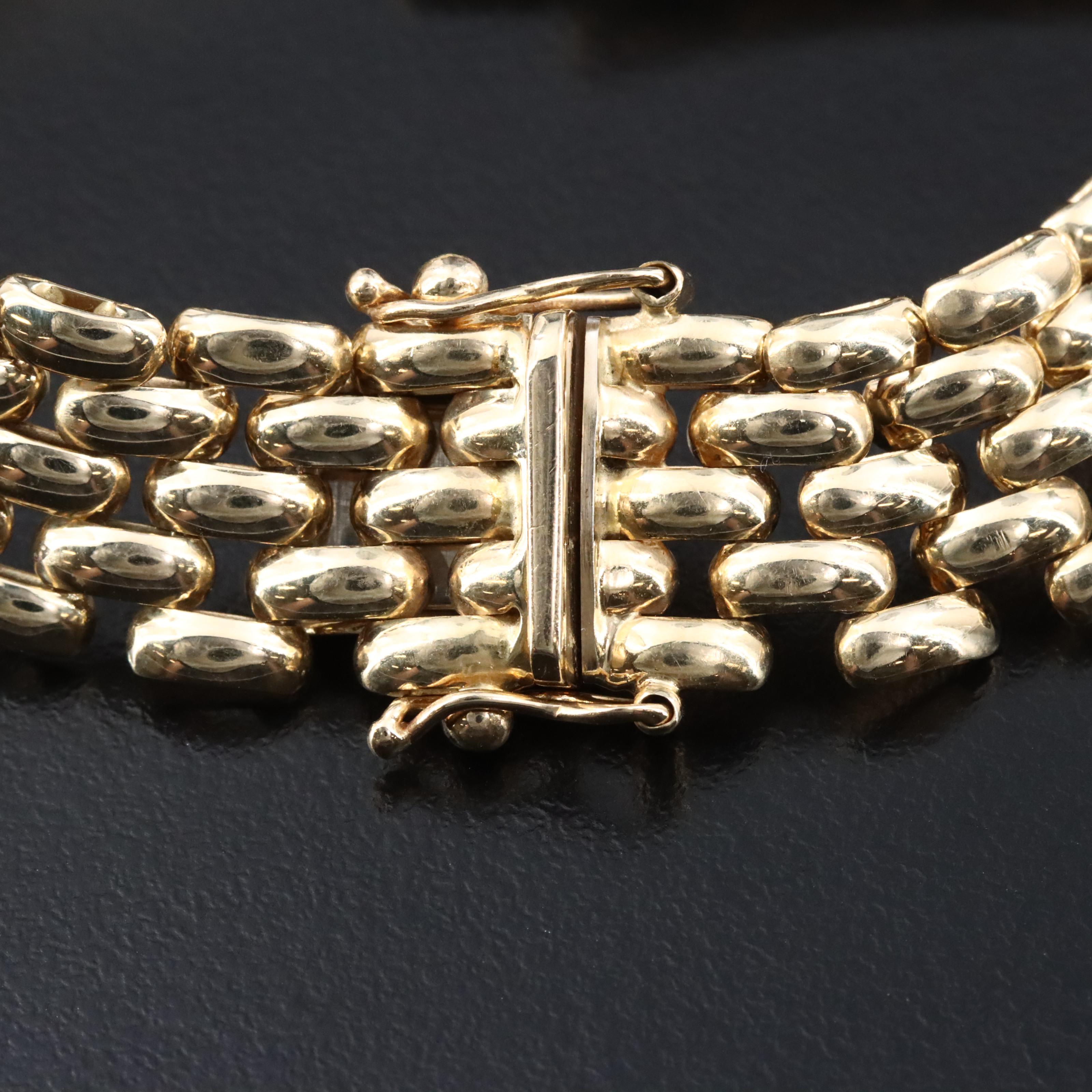 Italian 14K Two-Tone Panther Bracelet