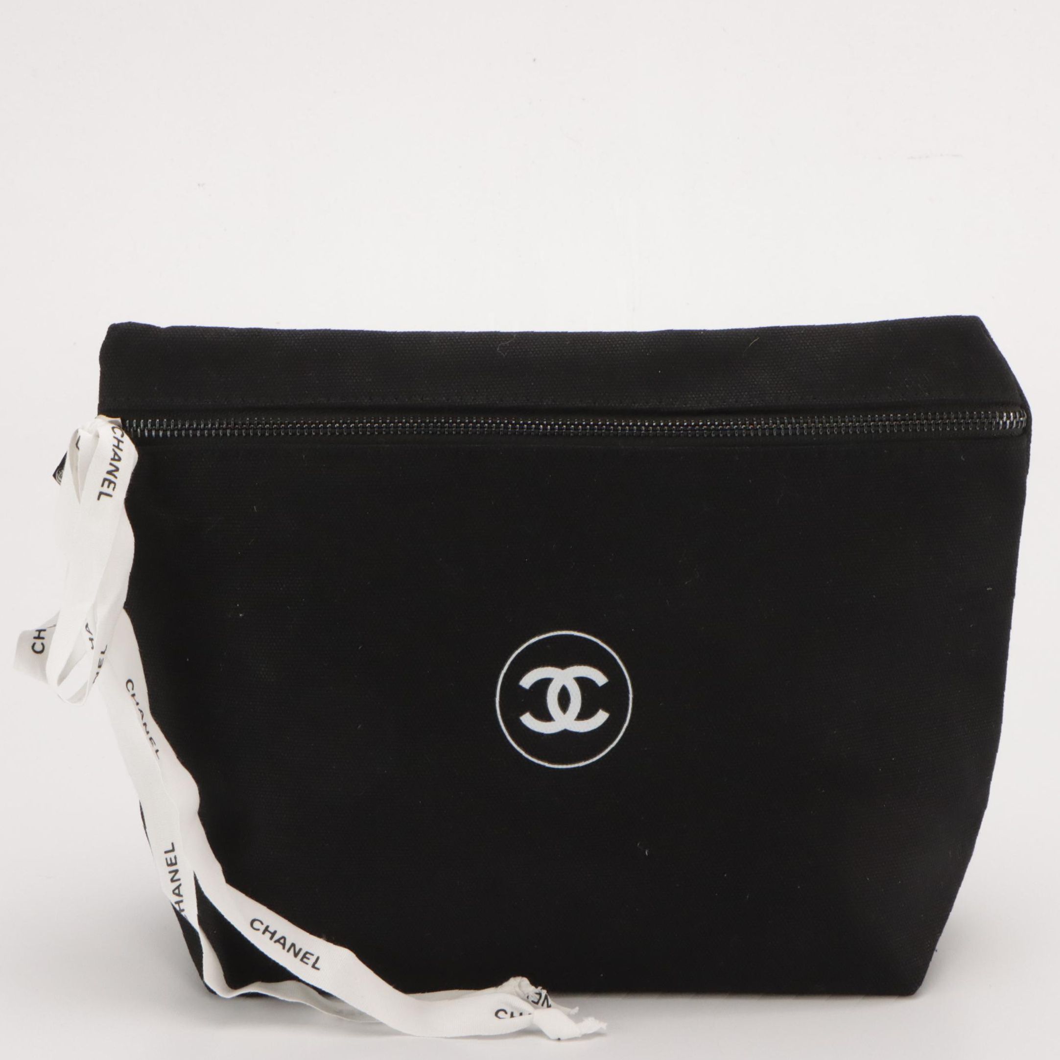 Chanel Beauté Promotional CC Zip Pouch in Black Cotton Canvas