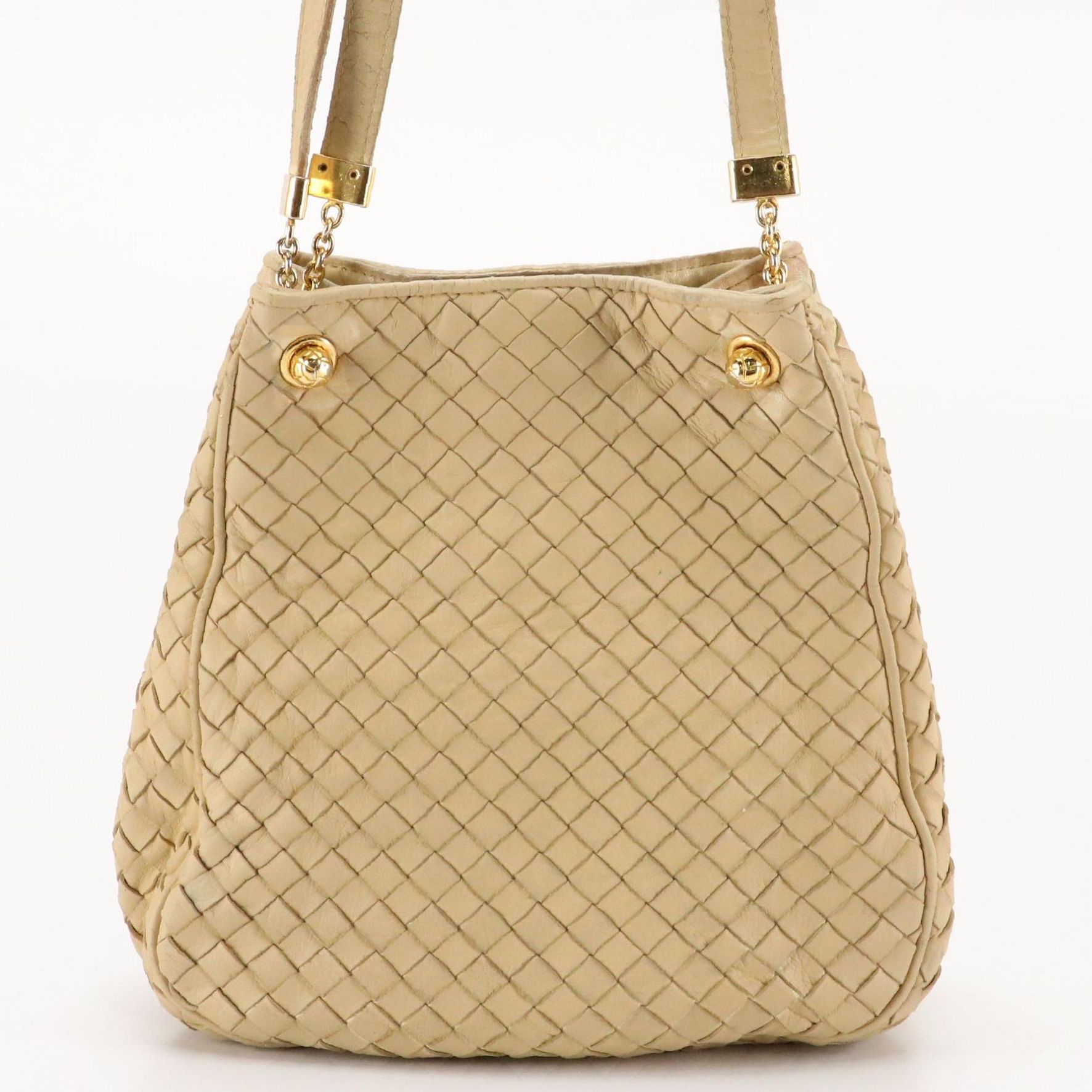 Bottega Veneta Intrecciato Lambskin Leather Shoulder Bag