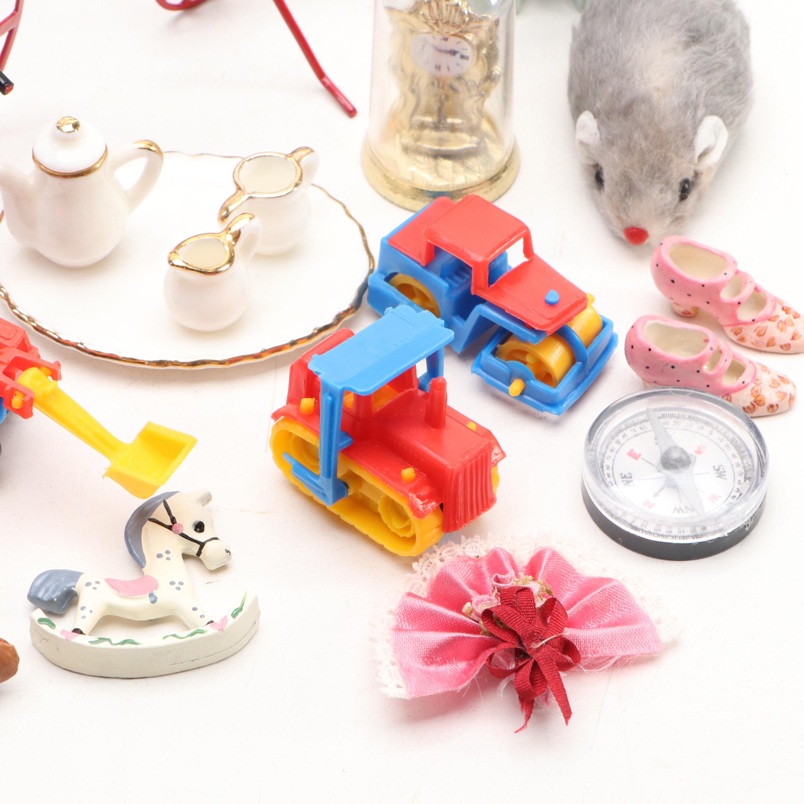 Victorian Style Potbelly Stoves with Other Miniature Accessories and Decor