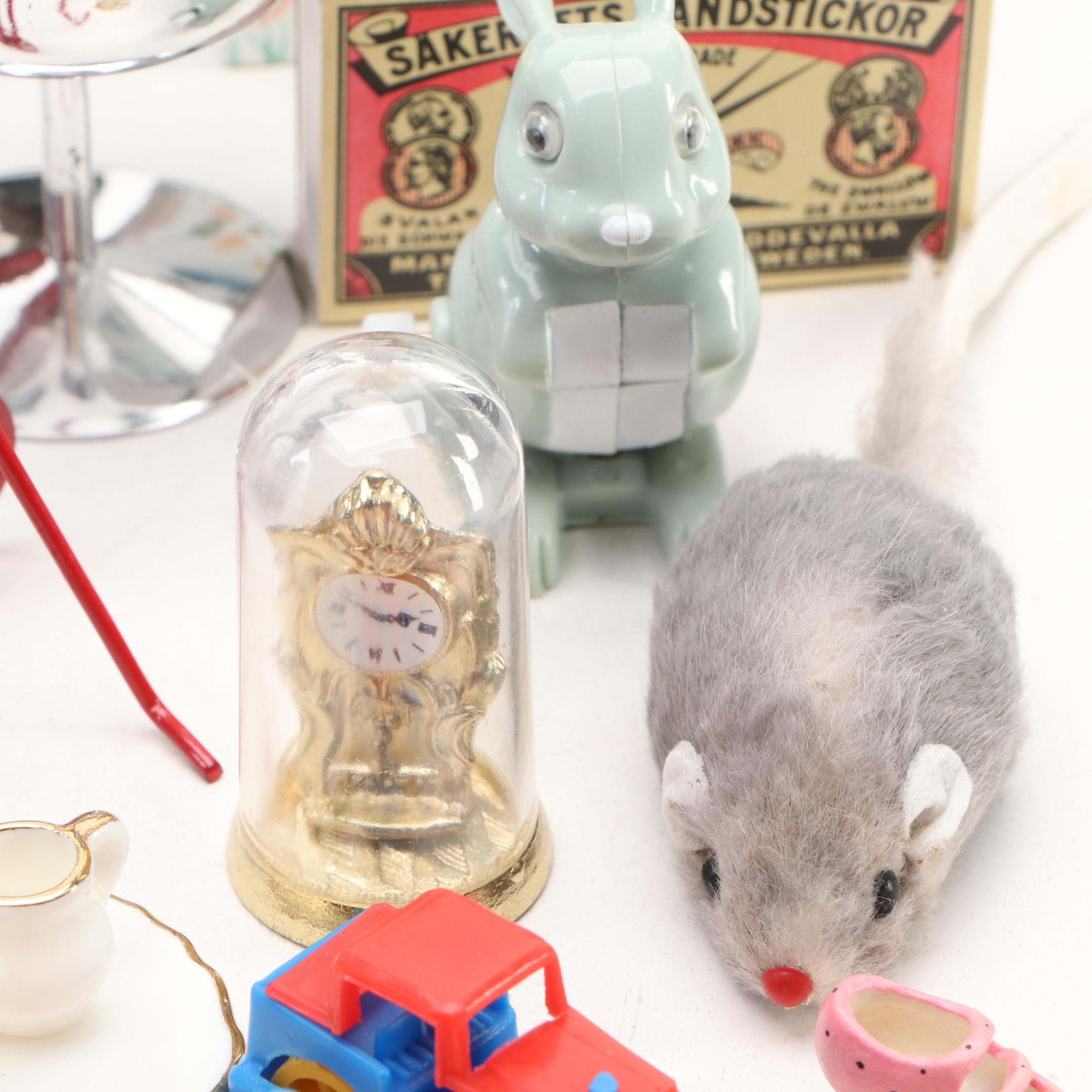 Victorian Style Potbelly Stoves with Other Miniature Accessories and Decor