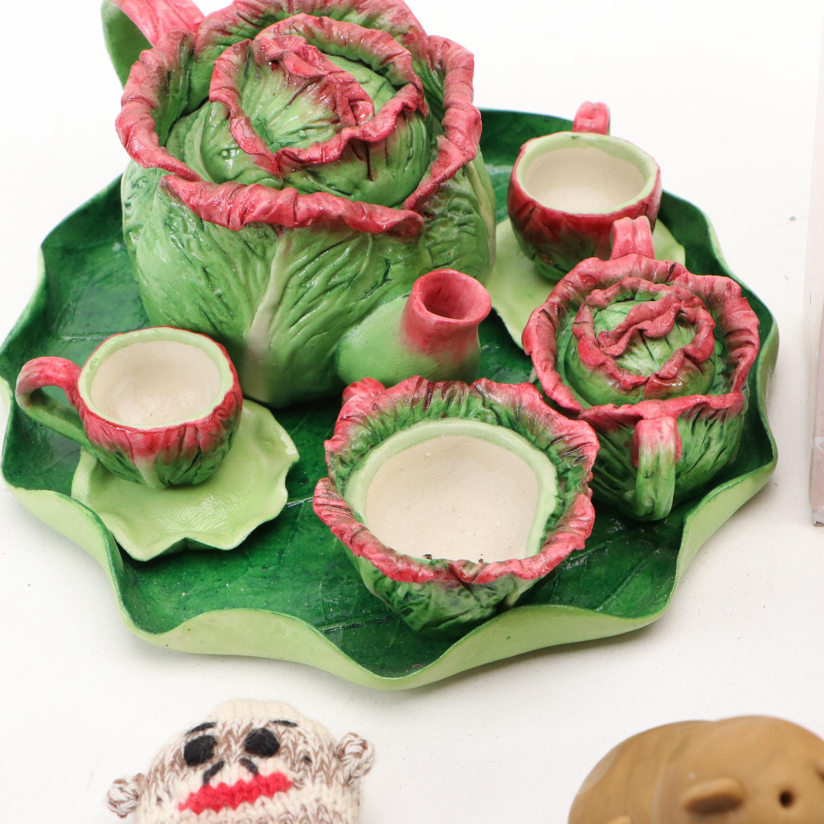 Victorian Style Potbelly Stoves with Other Miniature Accessories and Decor