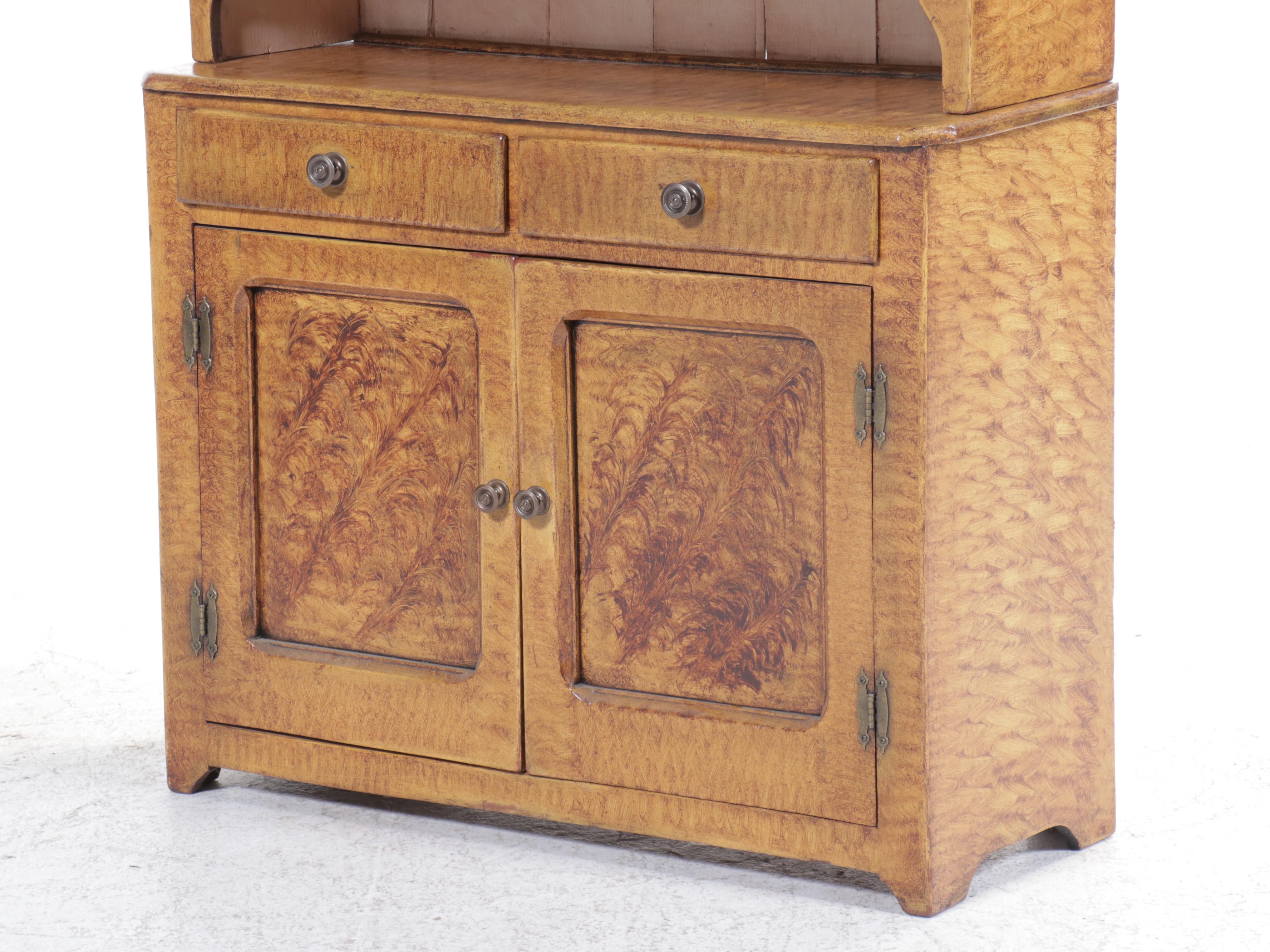 Paint-Decorated Wood Cupboard, Early 20th Century