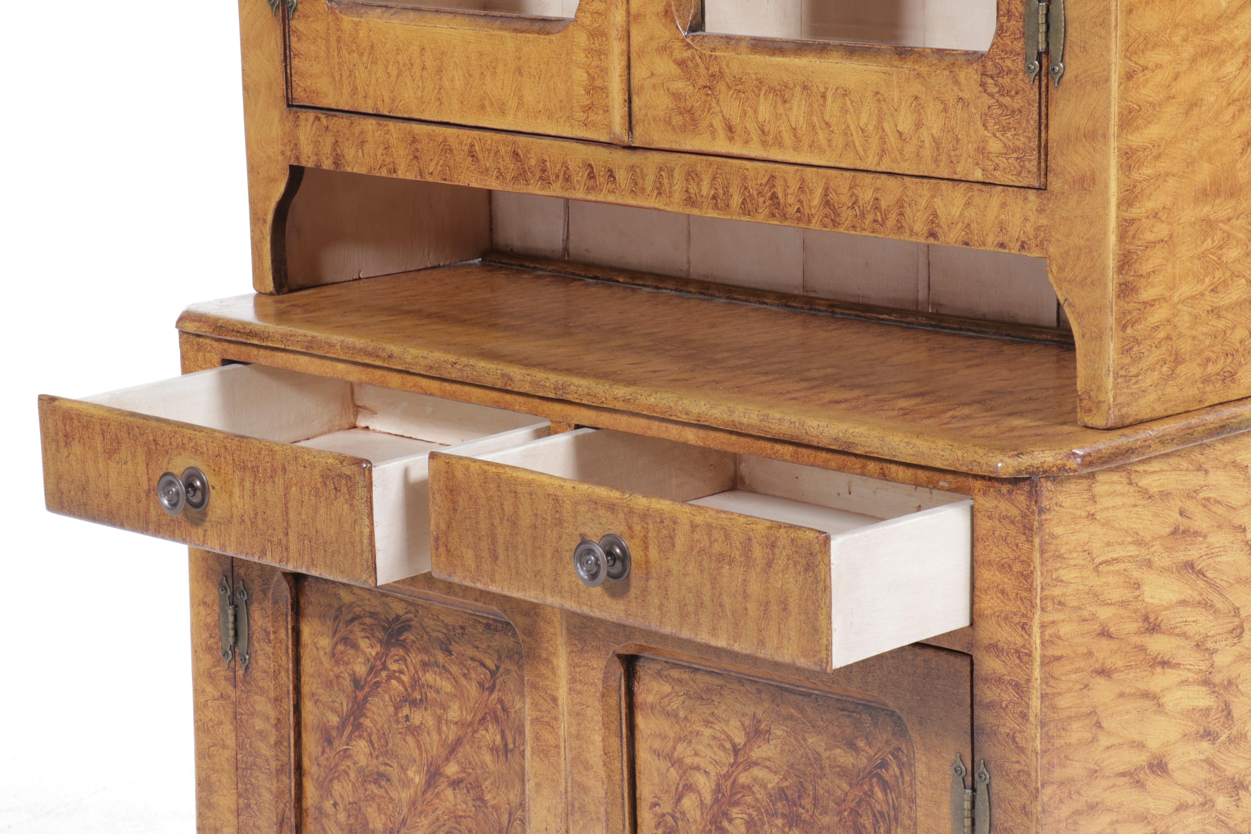 Paint-Decorated Wood Cupboard, Early 20th Century