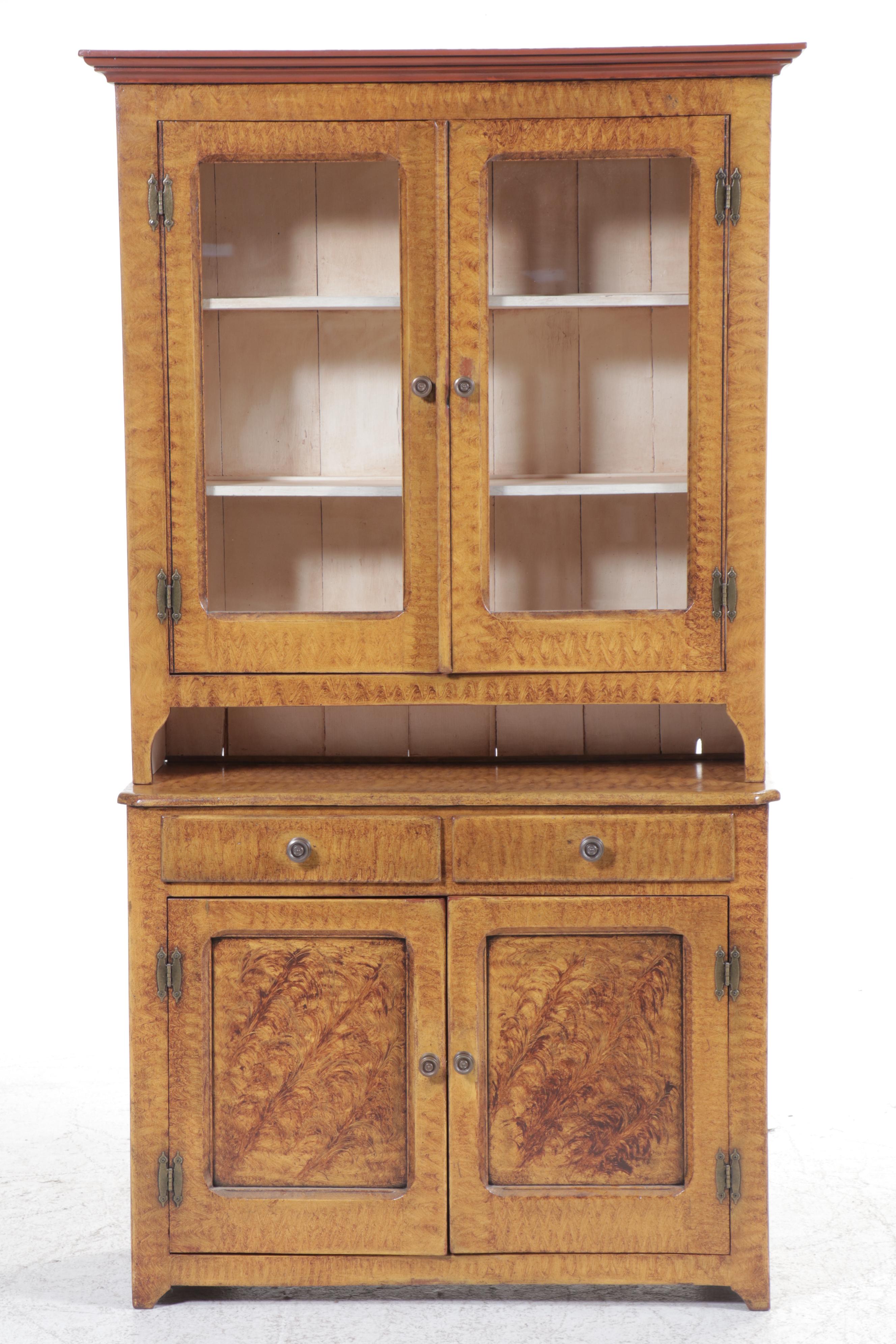 Paint-Decorated Wood Cupboard, Early 20th Century