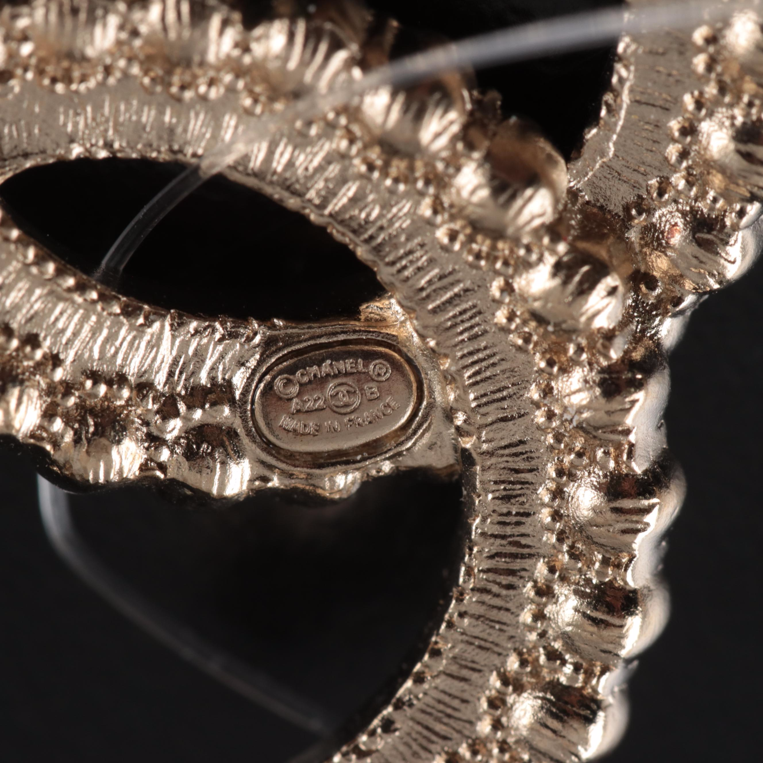 Chanel CC Logo Crystal Stud Earrings